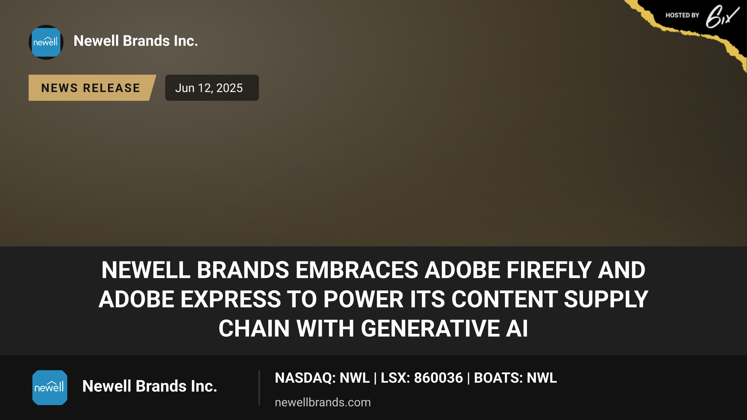 Newell Brands Embraces Adobe Firefly and Adobe Express to Power Its Content Supply Chain with Generative AI
