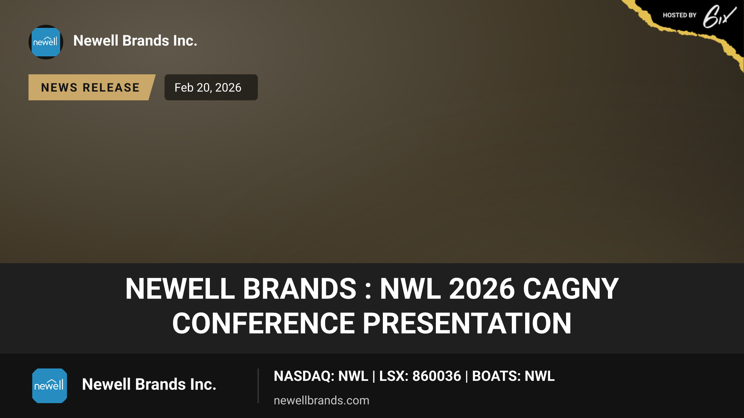 Newell Brands : NWL 2026 CAGNY Conference Presentation