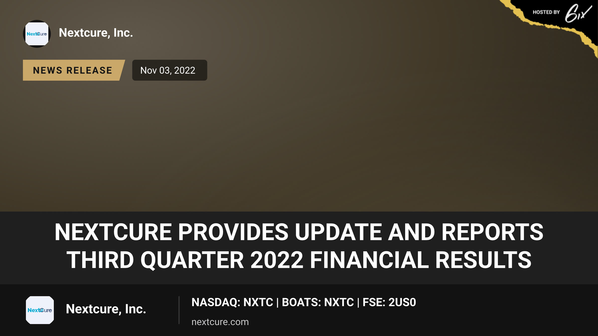 NextCure Provides Update and Reports Third Quarter 2022 Financial Results