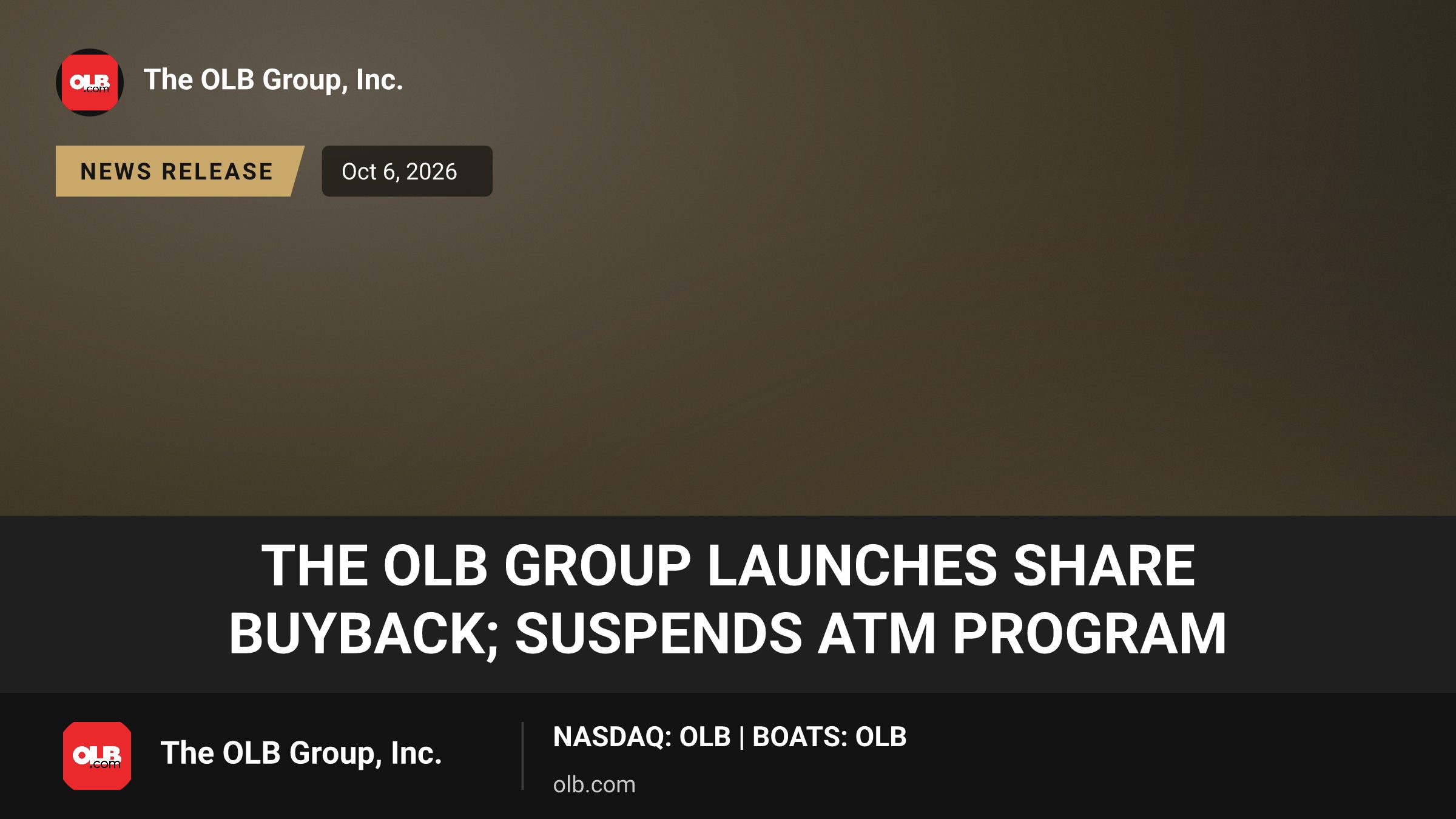 The OLB Group Launches Share Buyback; Suspends ATM Program (NASDAQ:OLB ...