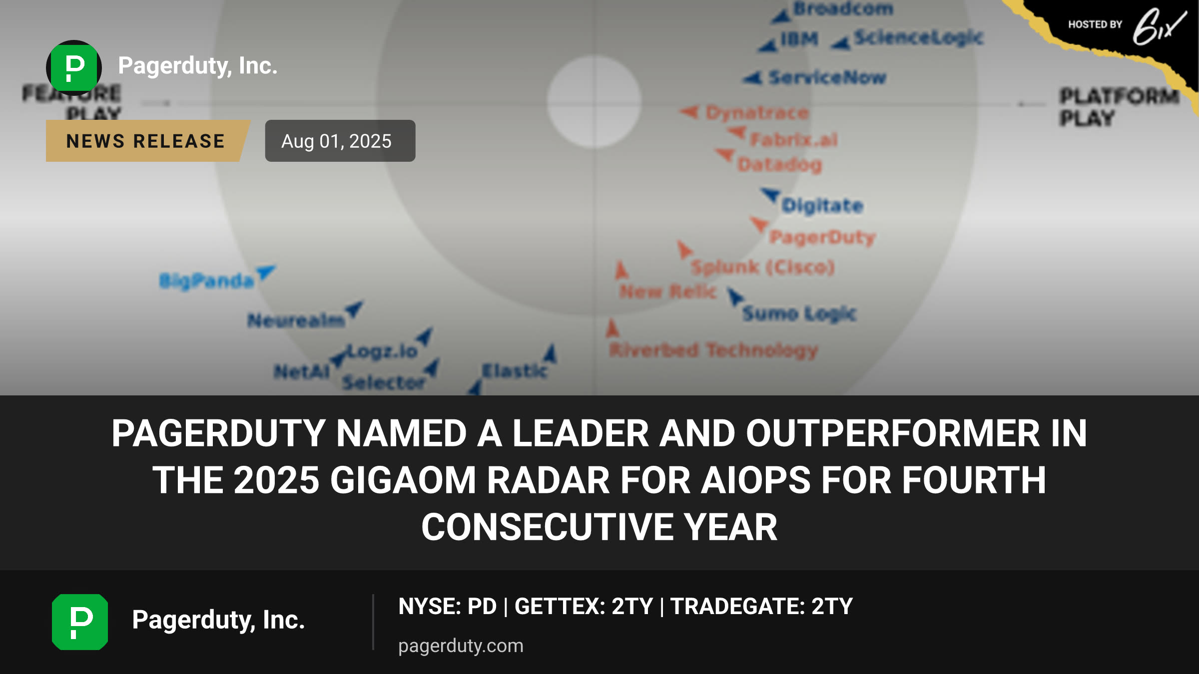 PagerDuty Named a Leader and Outperformer in the 2025 GigaOm Radar for AIOps for Fourth Consecutive Year