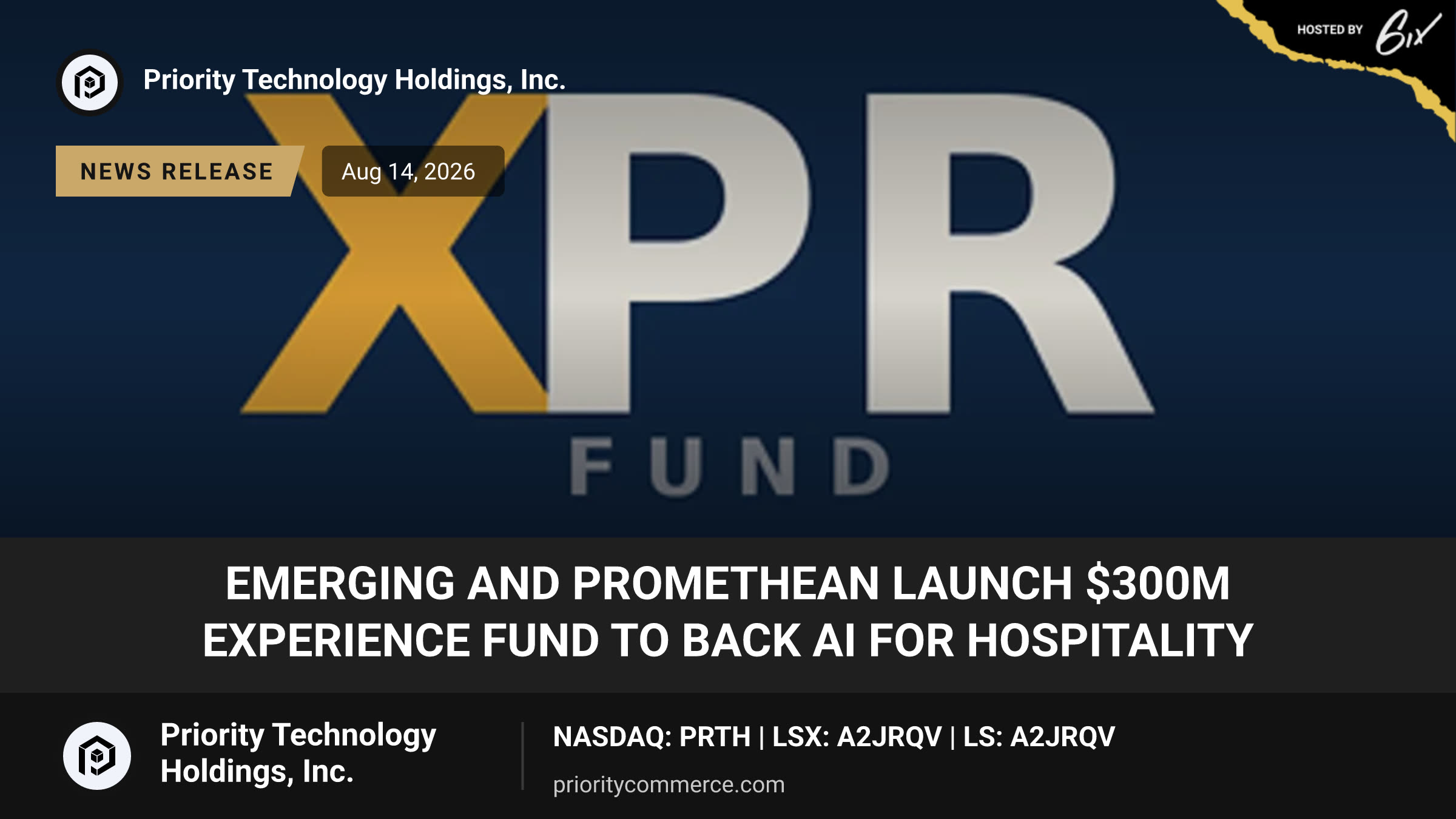 EMERGING and Promethean Launch $300M Experience Fund to Back AI for Hospitality