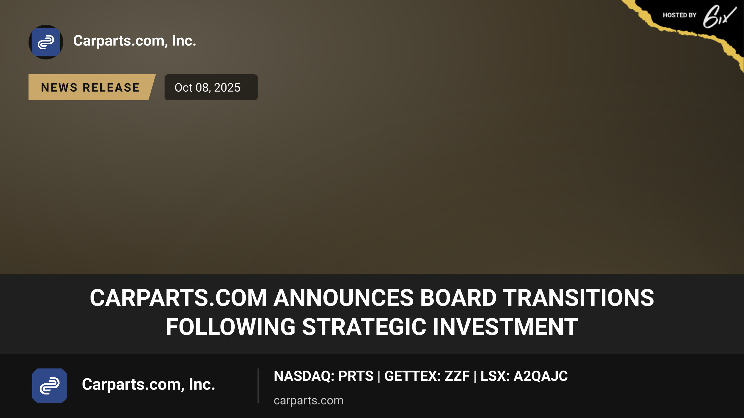 CarParts.com Announces Board Transitions Following Strategic Investment