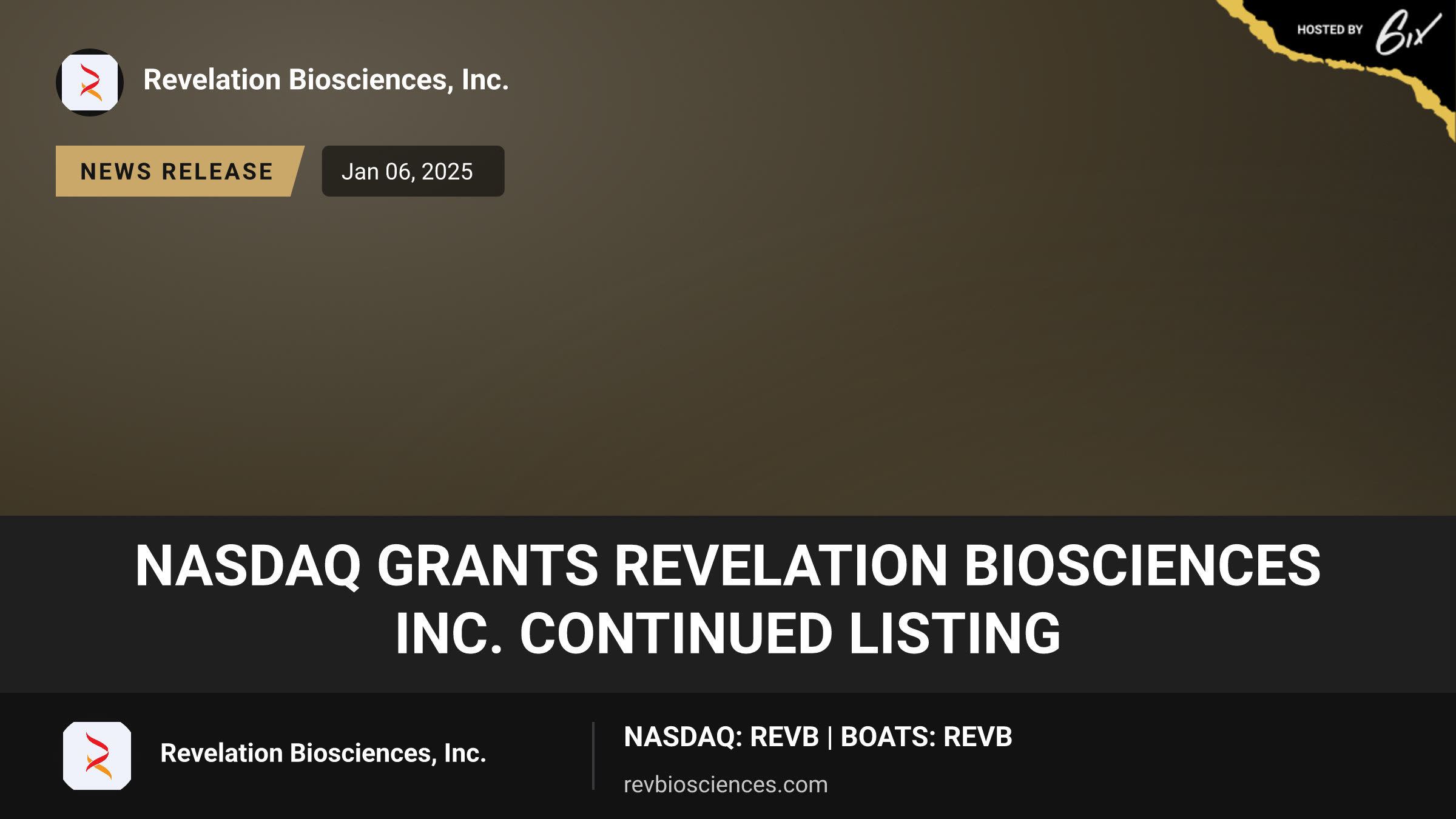 Nasdaq Grants Revelation Biosciences Inc. Continued Listing