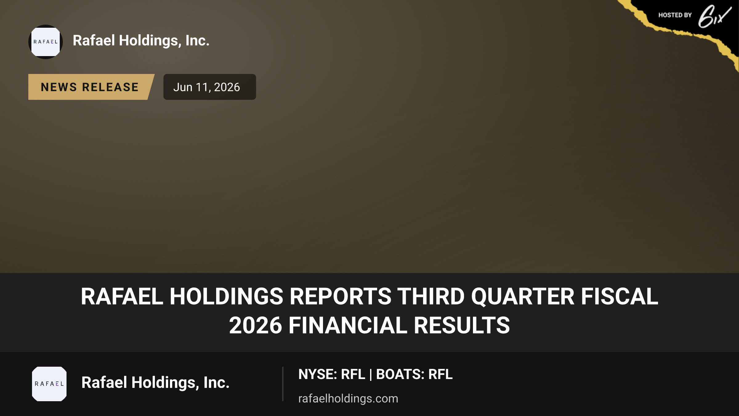 Rafael Holdings Reports Third Quarter Fiscal 2026 Financial Results