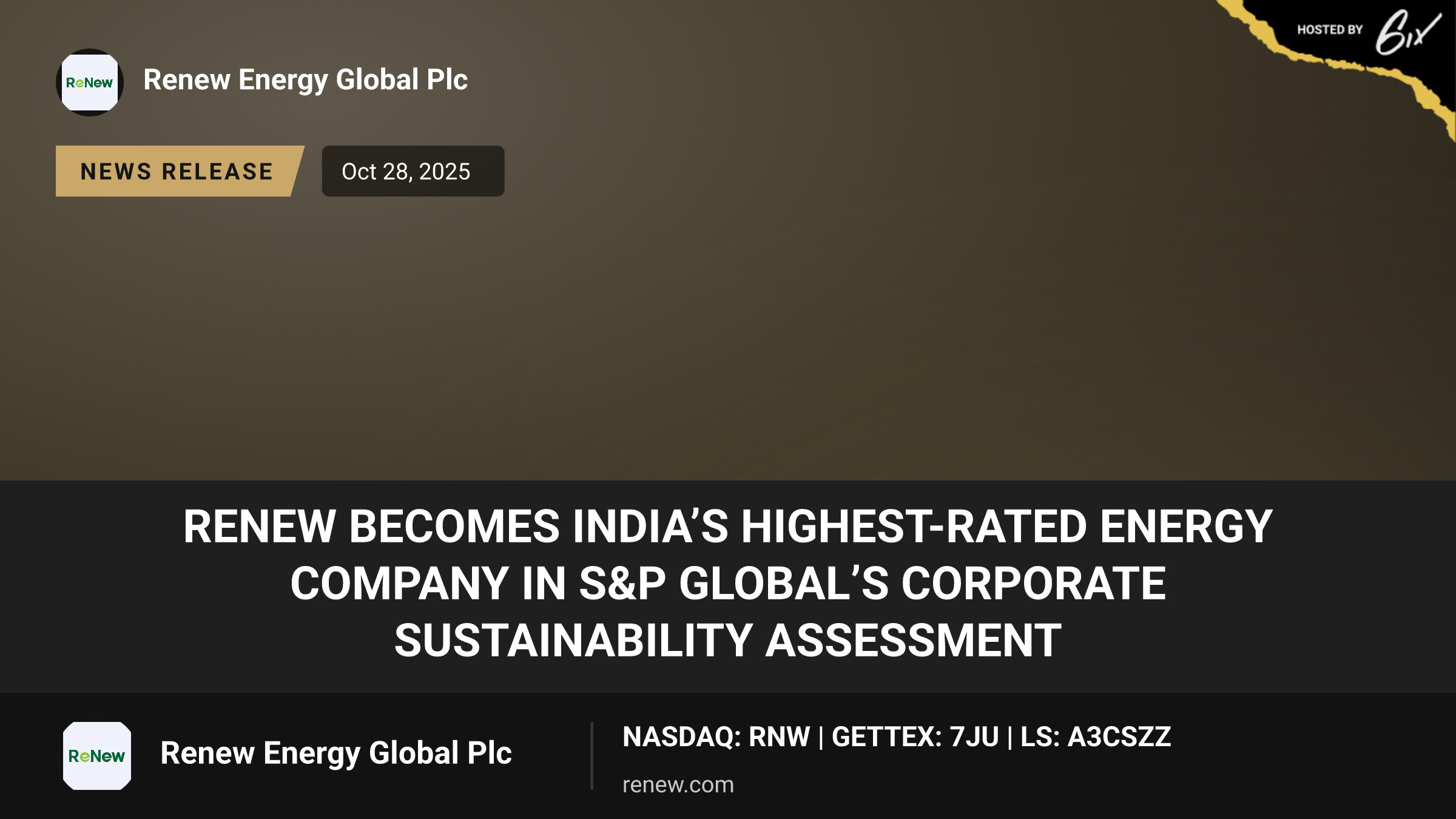 ReNew Becomes India’s Highest-Rated Energy Company in S&P Global’s Corporate Sustainability Assessment
