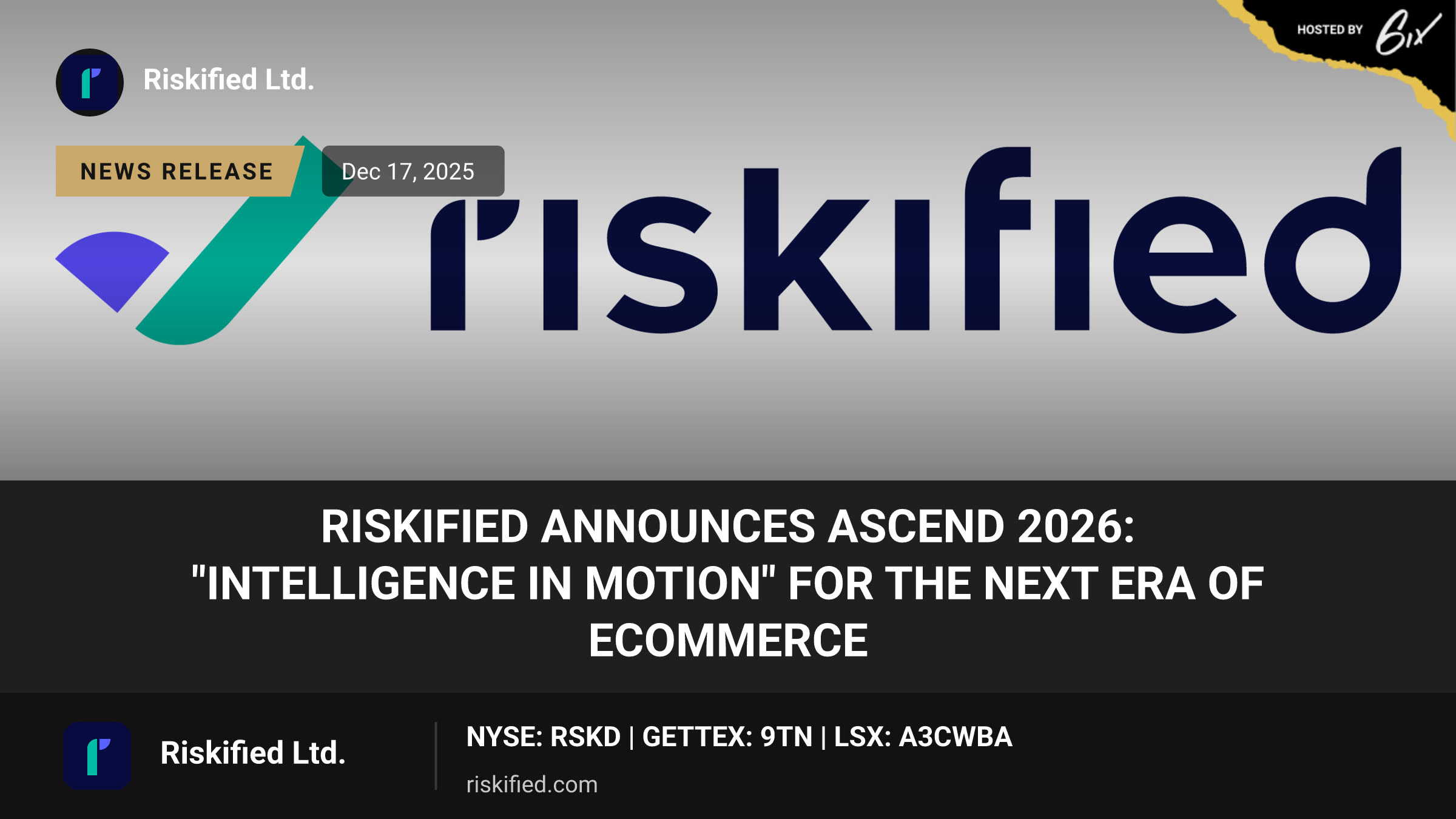 Riskified Announces Ascend 2026: "Intelligence in Motion" for the Next Era of Ecommerce