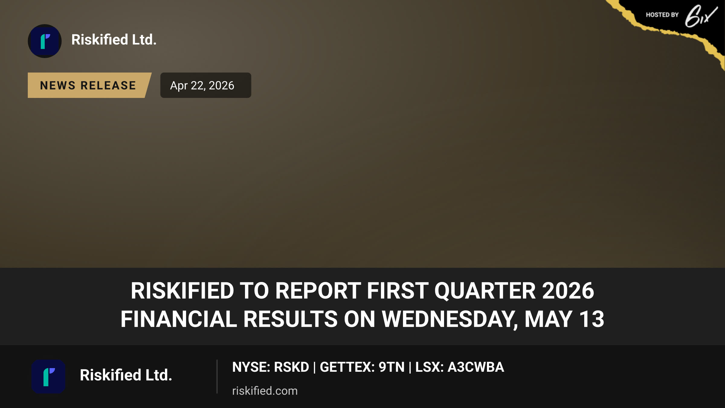 Riskified To Report First Quarter 2026 Financial Results on Wednesday, May 13