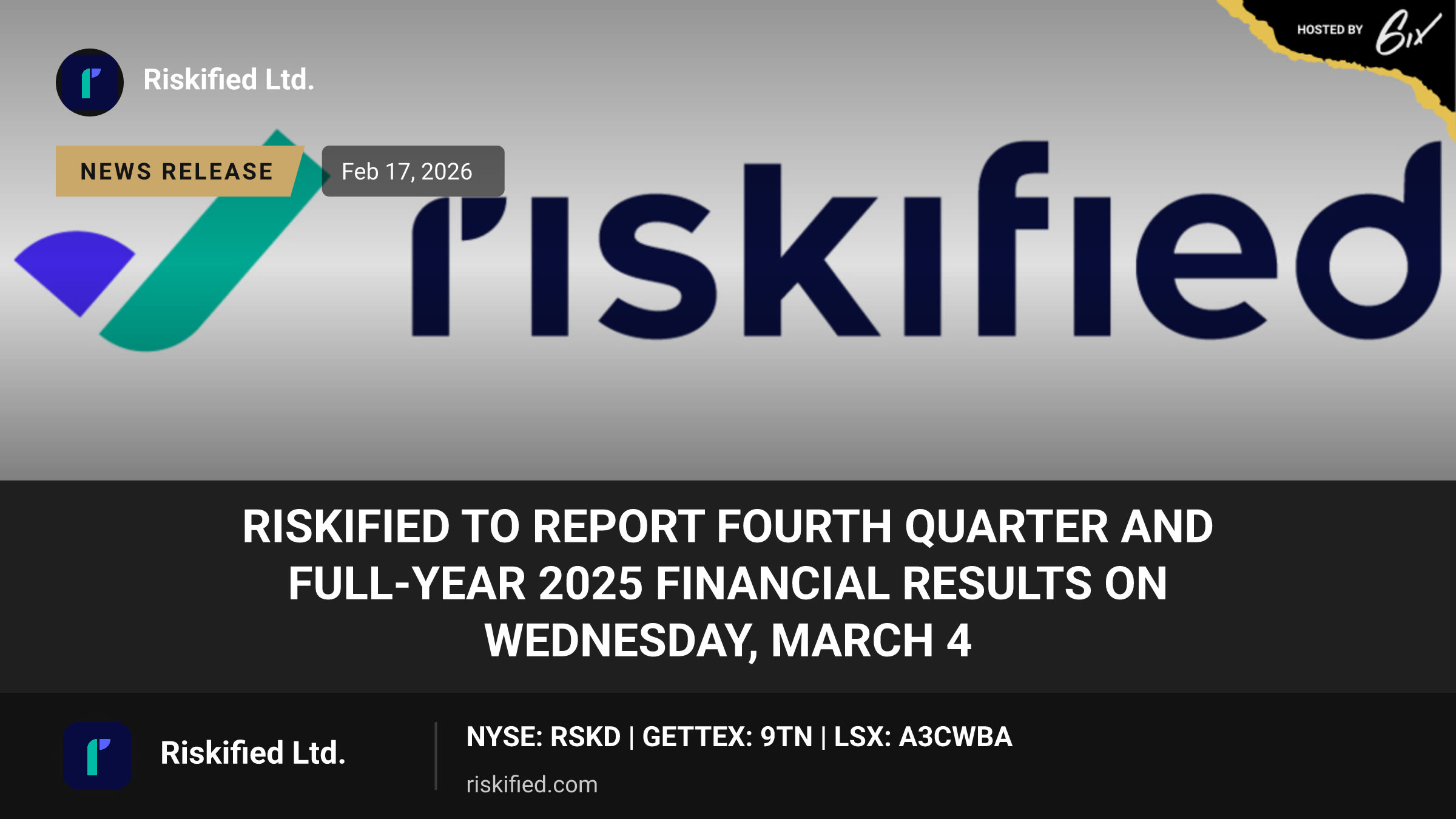 Riskified to Report Fourth Quarter and Full-Year 2025 Financial Results on Wednesday, March 4