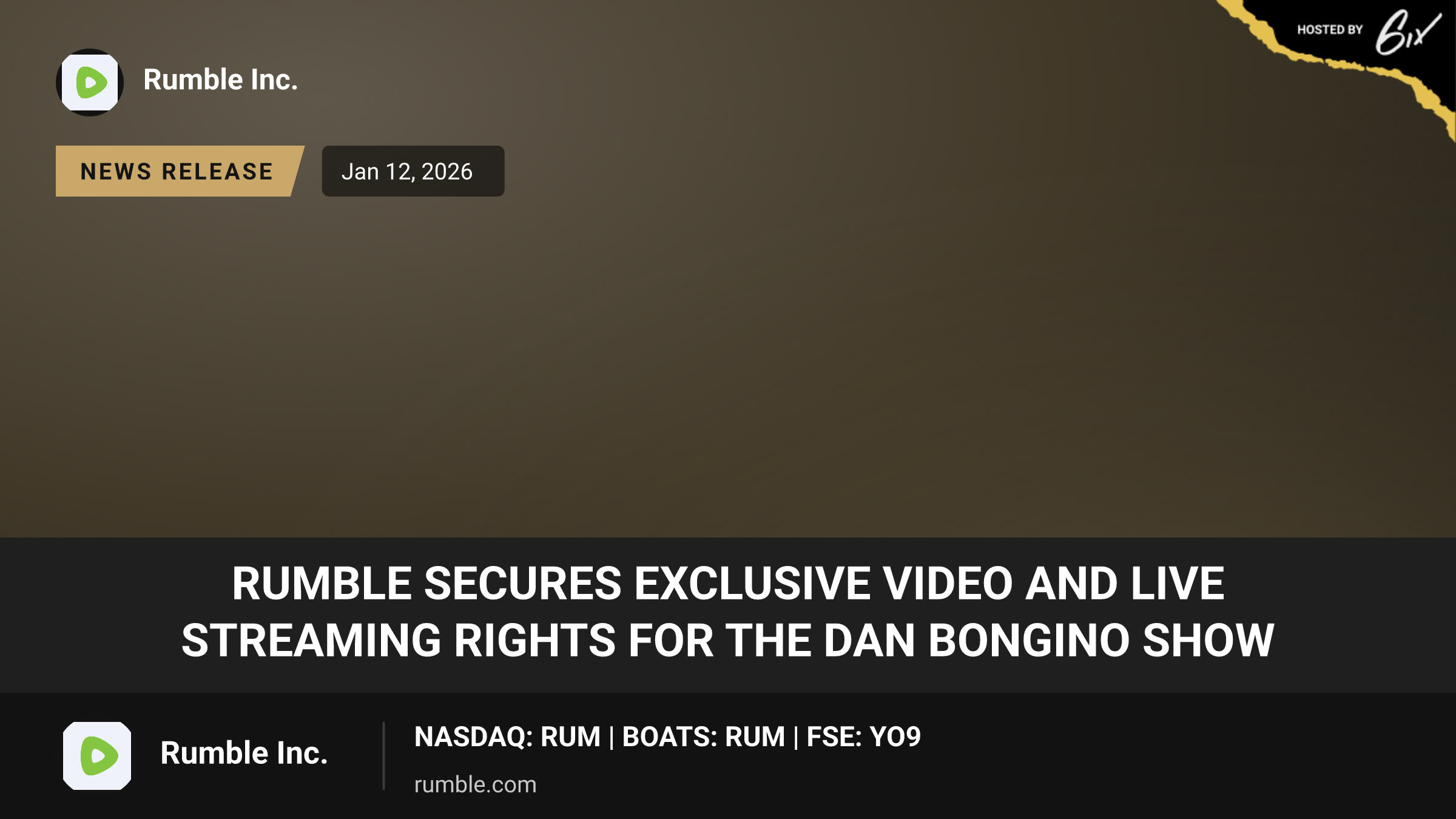 Rumble Secures Exclusive Video and Live Streaming Rights for The Dan Bongino Show