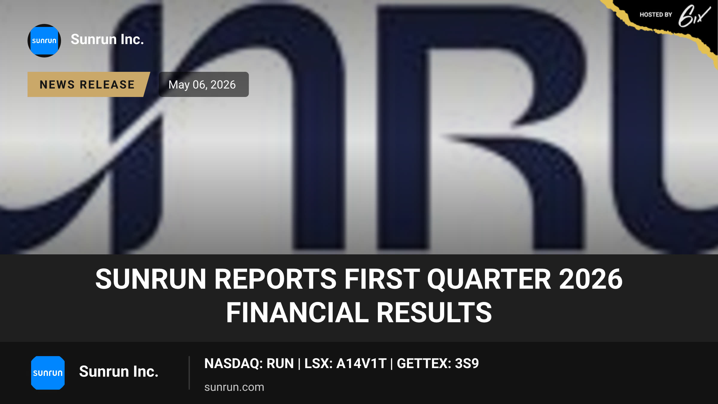 Sunrun Reports First Quarter 2026 Financial Results