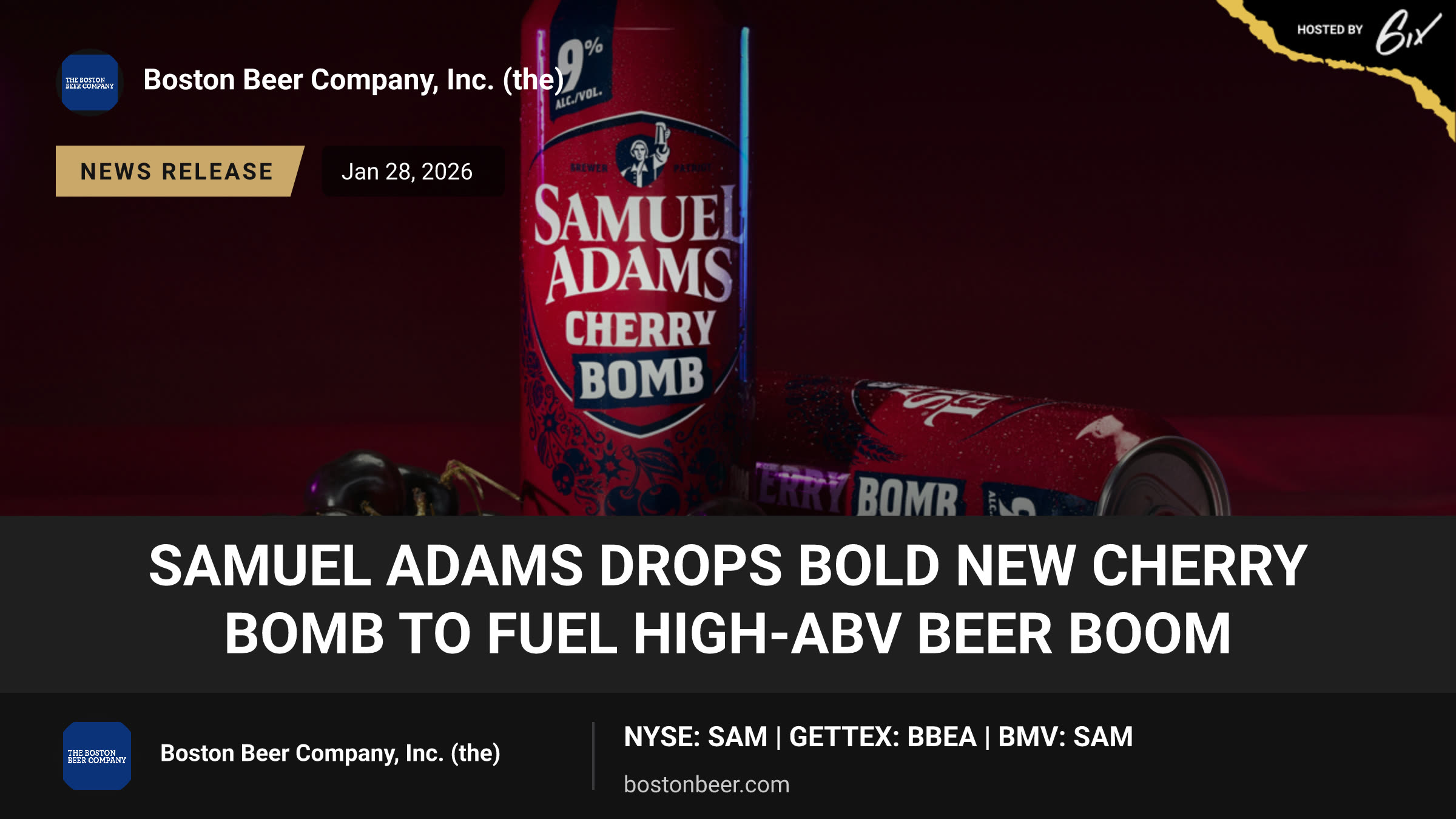 Samuel Adams Drops Bold New Cherry Bomb to Fuel High-ABV Beer Boom