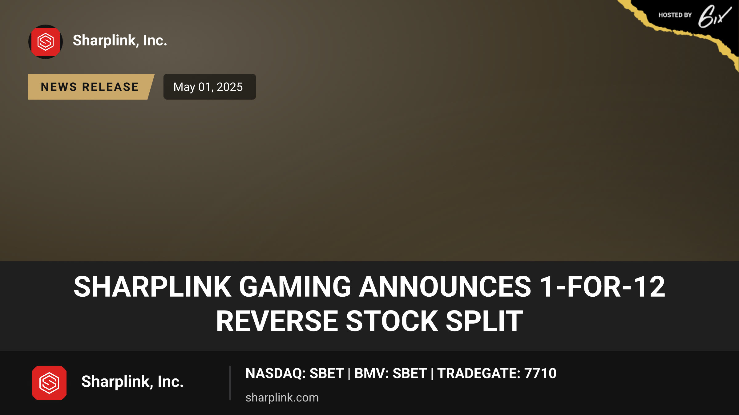 SharpLink Gaming Announces 1-for-12 Reverse Stock Split