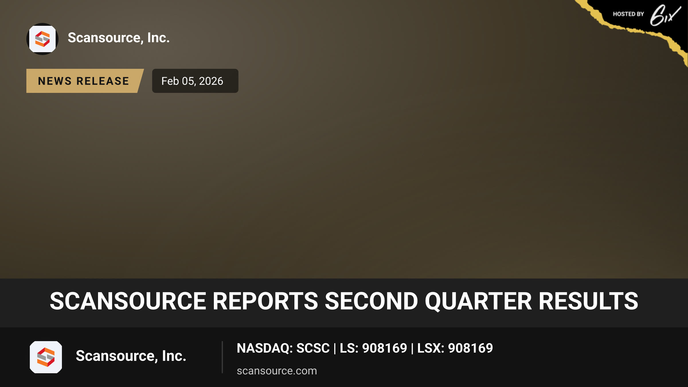 ScanSource Reports Second Quarter Results