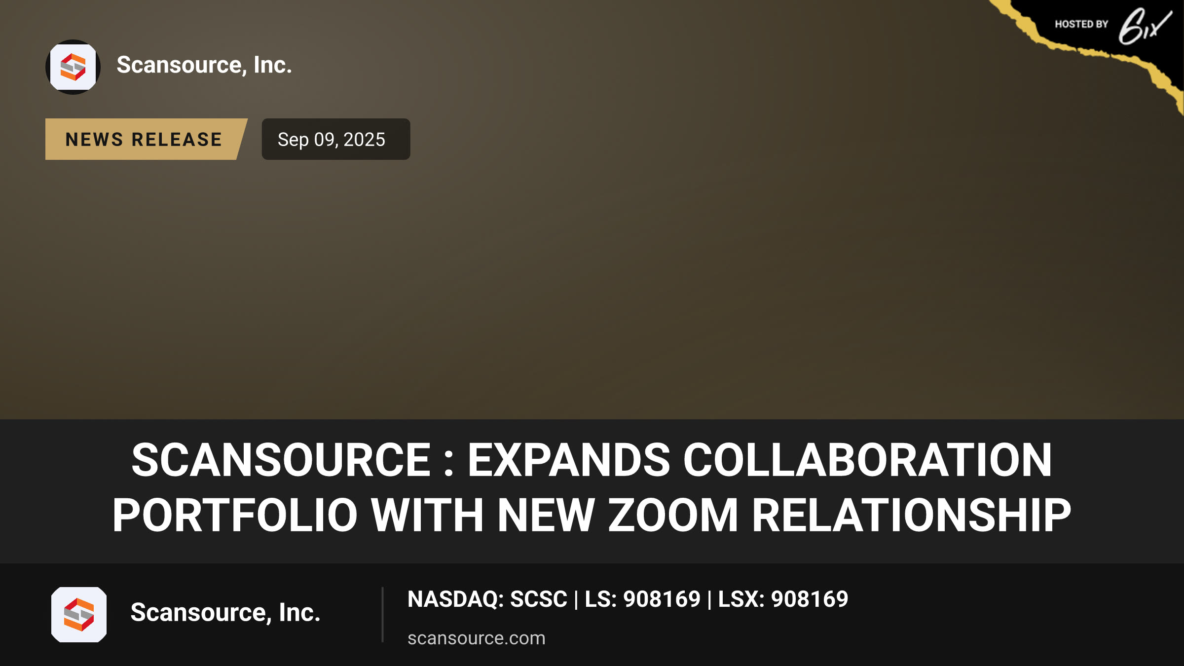 ScanSource : Expands Collaboration Portfolio with New Zoom Relationship