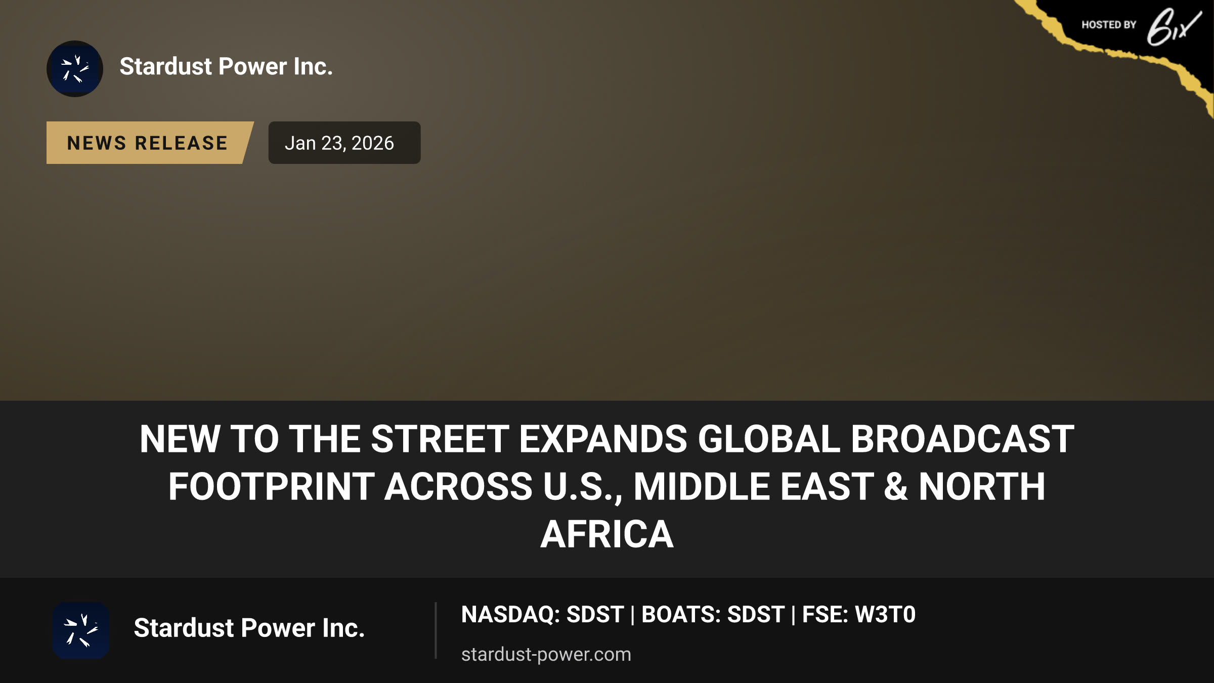 New to The Street Expands Global Broadcast Footprint Across U.S., Middle East & North Africa