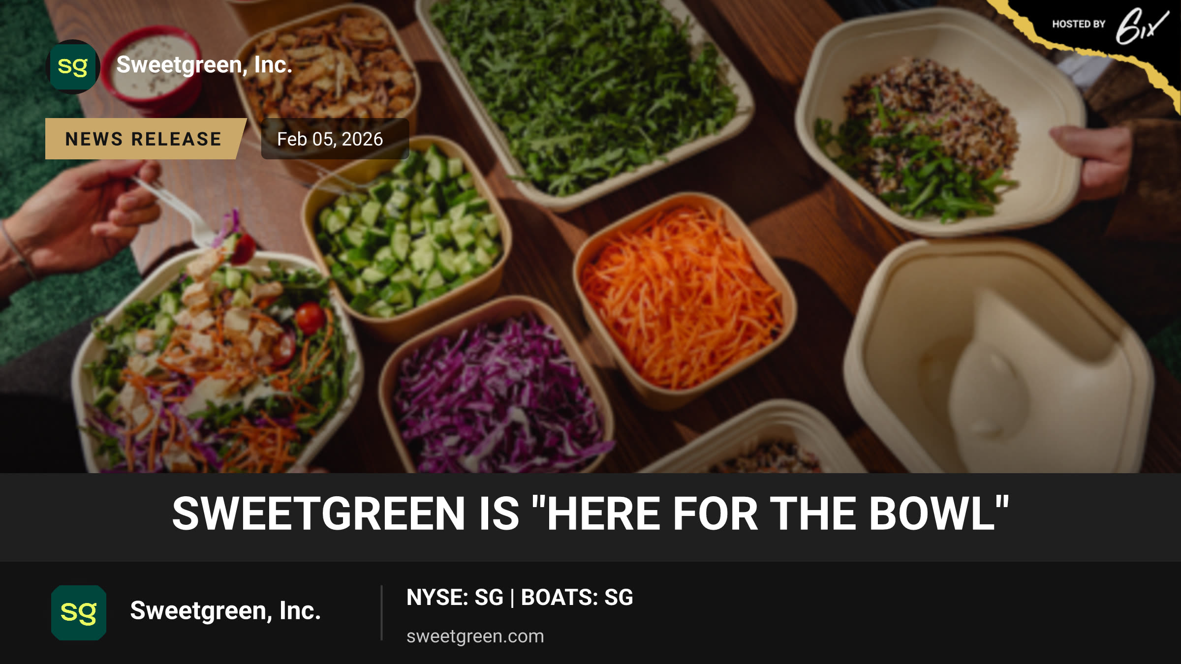 Sweetgreen is "Here For The Bowl"