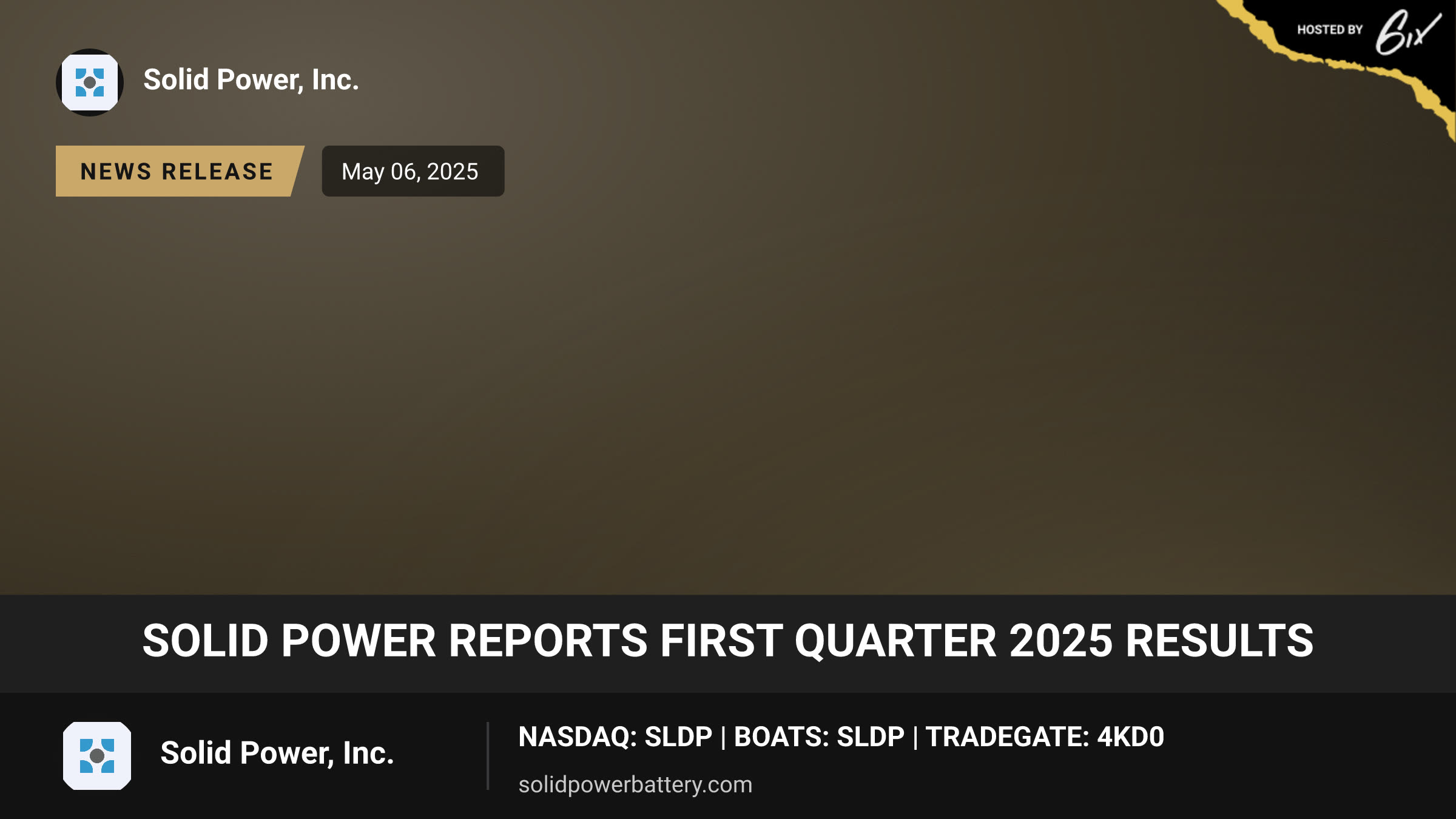 Solid Power Reports First Quarter 2025 Results
