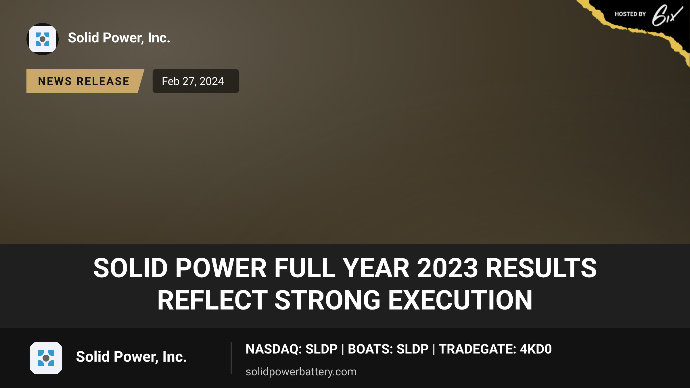 Solid Power Full Year 2023 Results Reflect Strong Execution