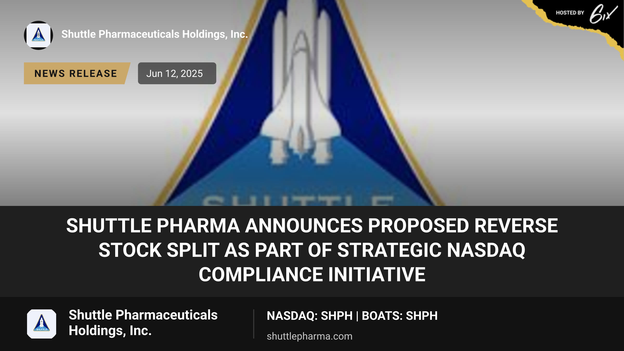 Shuttle Pharma Announces Proposed Reverse Stock Split as Part of Strategic Nasdaq Compliance Initiative