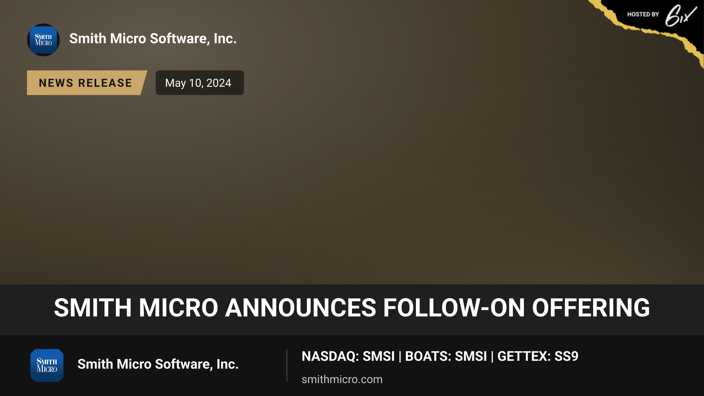 Smith Micro Announces Follow-on Offering