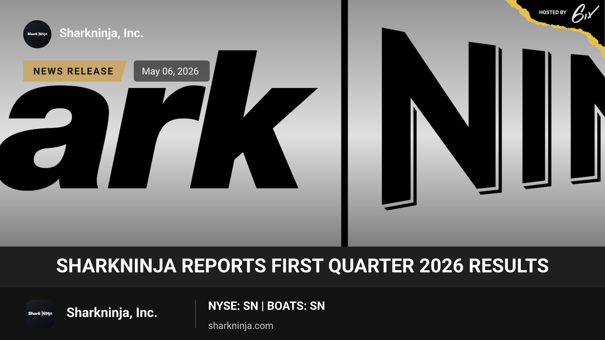 SharkNinja Reports First Quarter 2026 Results
