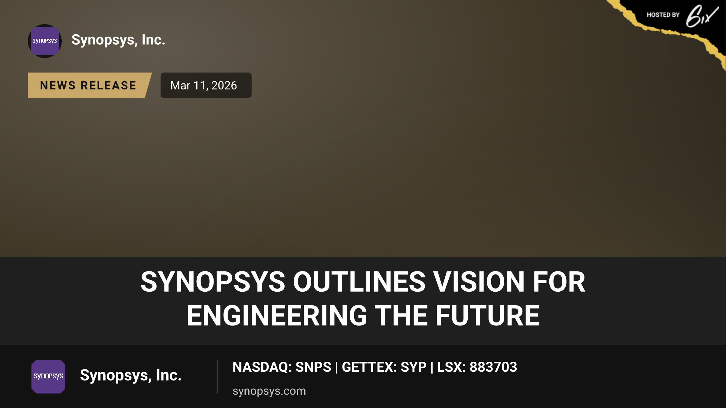 Synopsys Outlines Vision for Engineering the Future