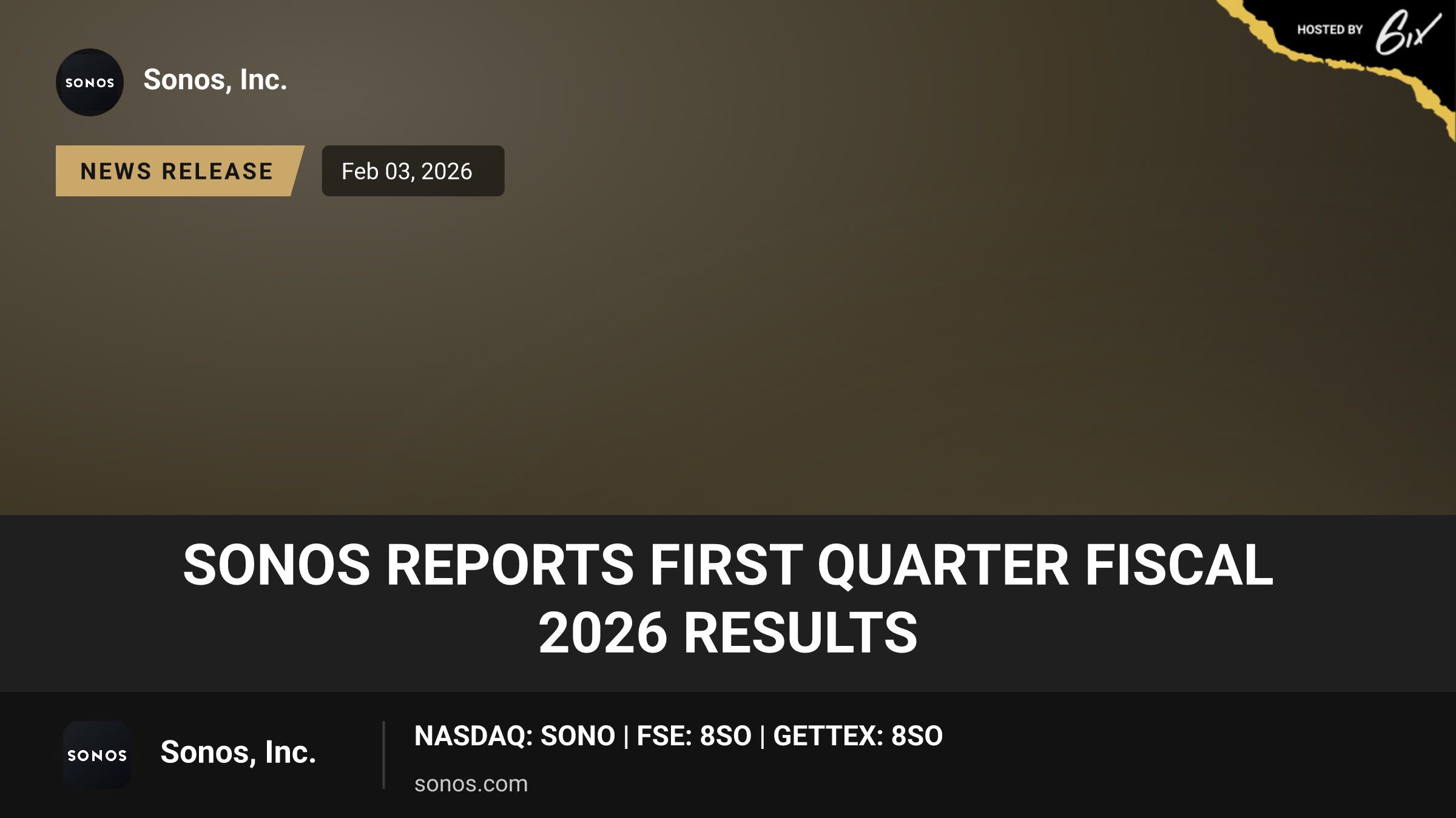 Sonos Reports First Quarter Fiscal 2026 Results