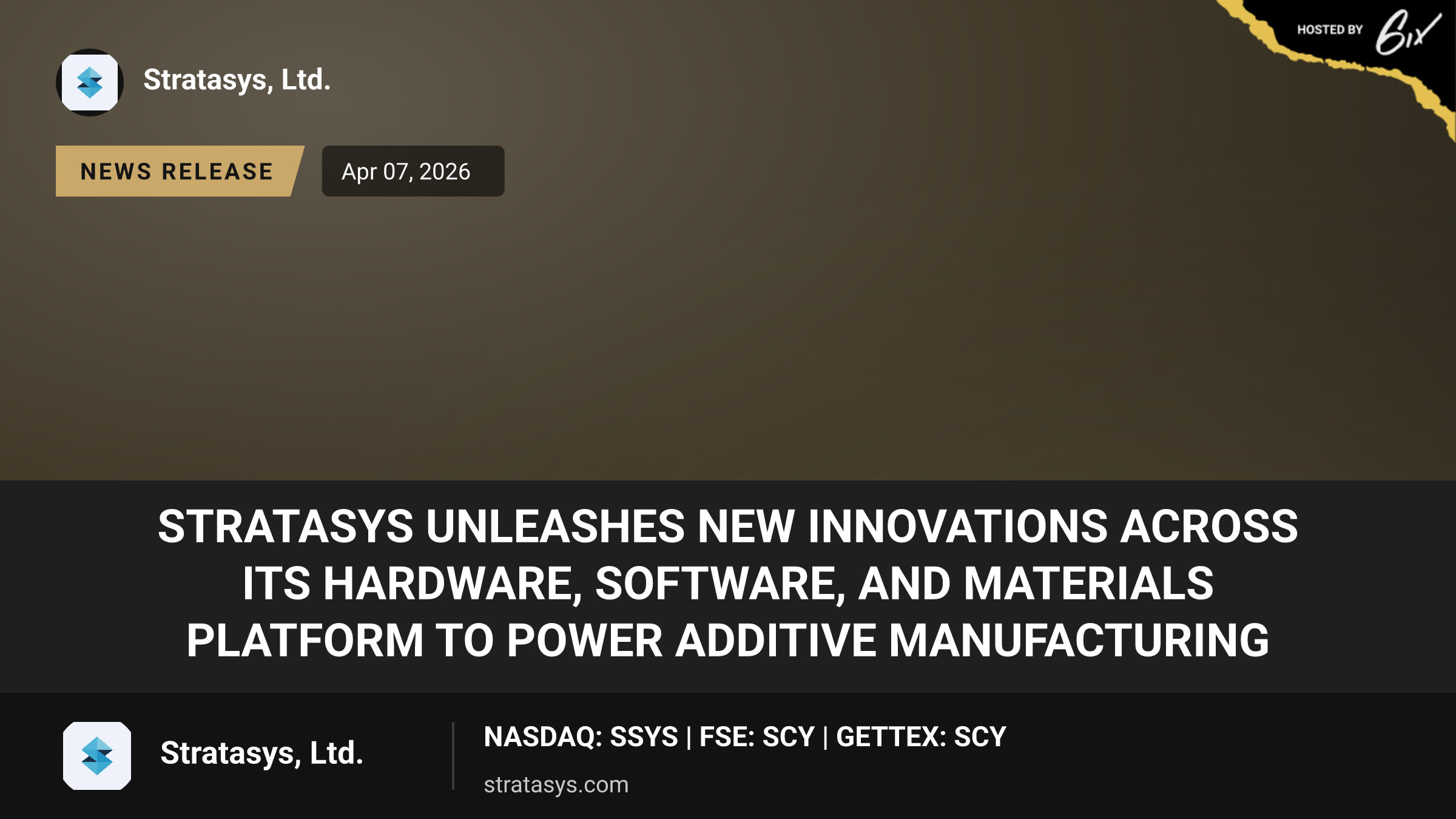 Stratasys Unleashes New Innovations Across its Hardware, Software, and Materials Platform to Power Additive Manufacturing
