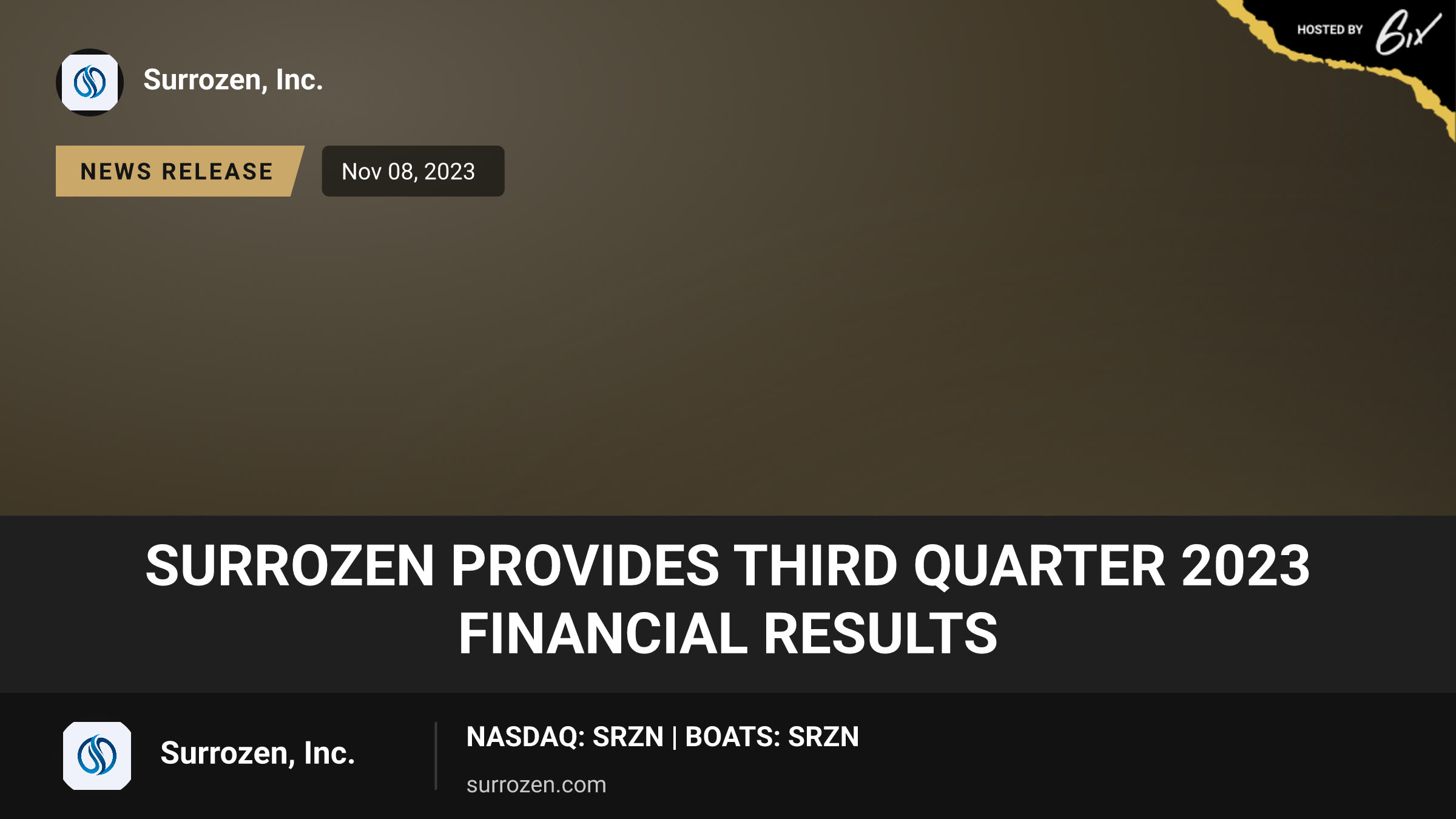 Surrozen Provides Third Quarter 2023 Financial Results
