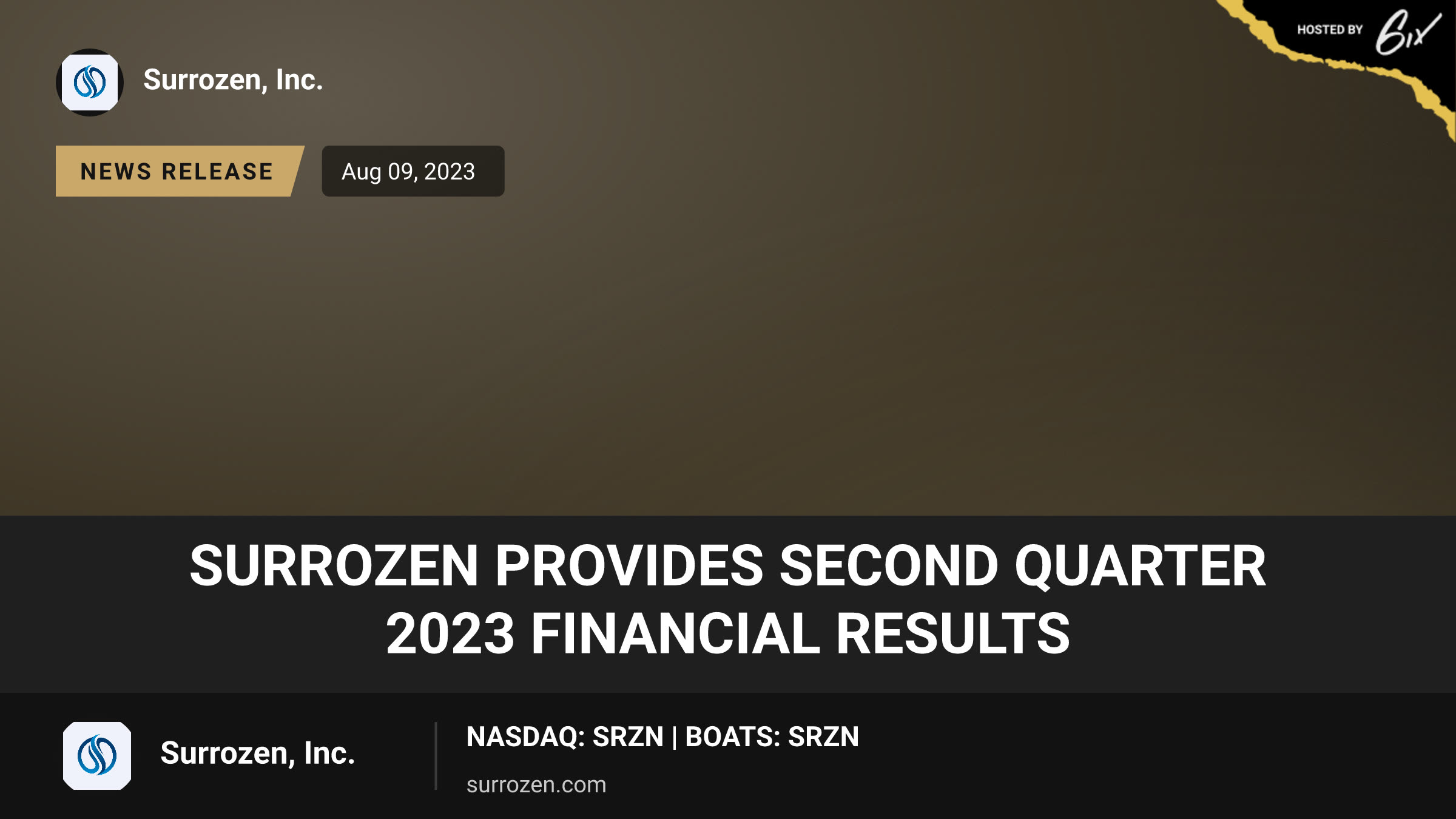 Surrozen Provides Second Quarter 2023 Financial Results