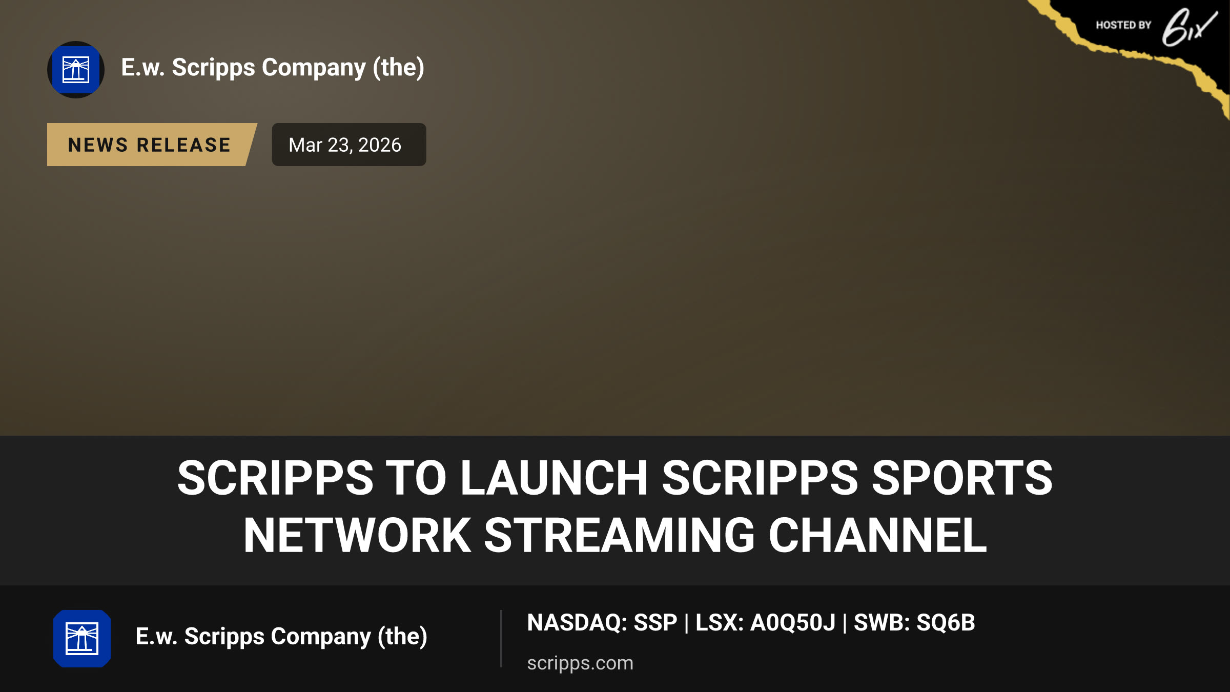 Scripps to launch Scripps Sports Network streaming channel