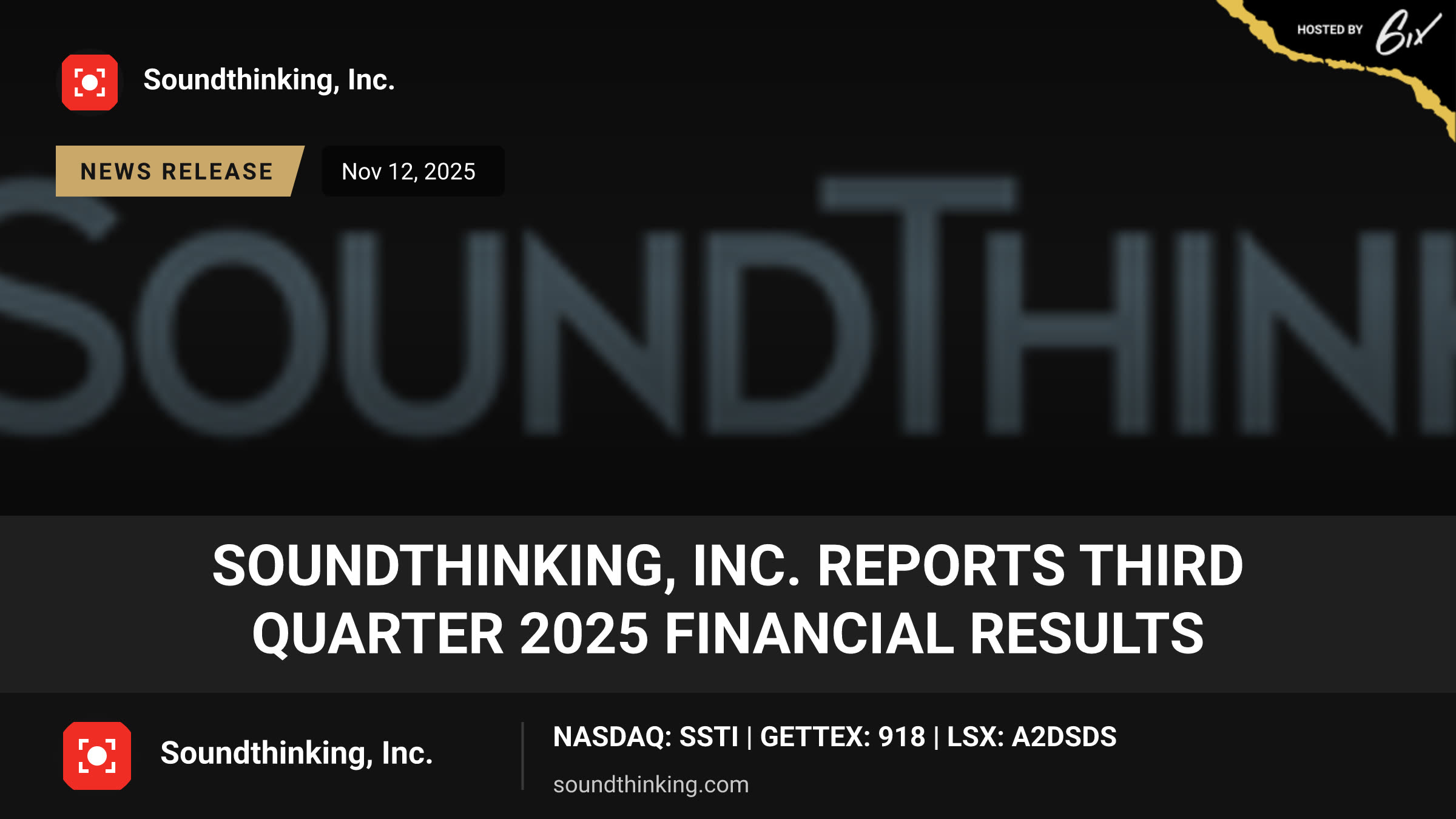 SoundThinking, Inc. Reports Third Quarter 2025 Financial Results