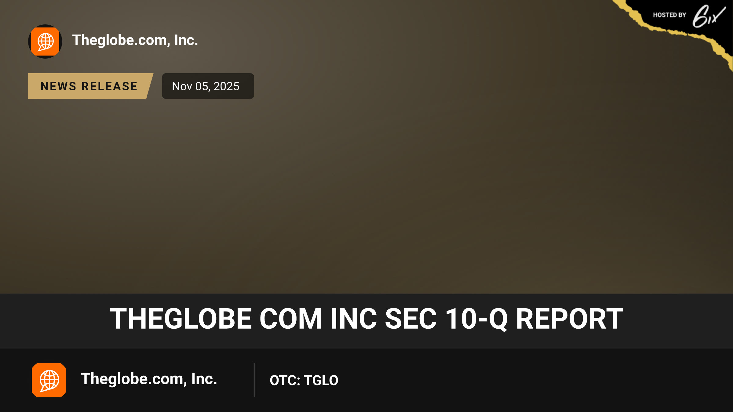 THEGLOBE COM INC SEC 10-Q Report
