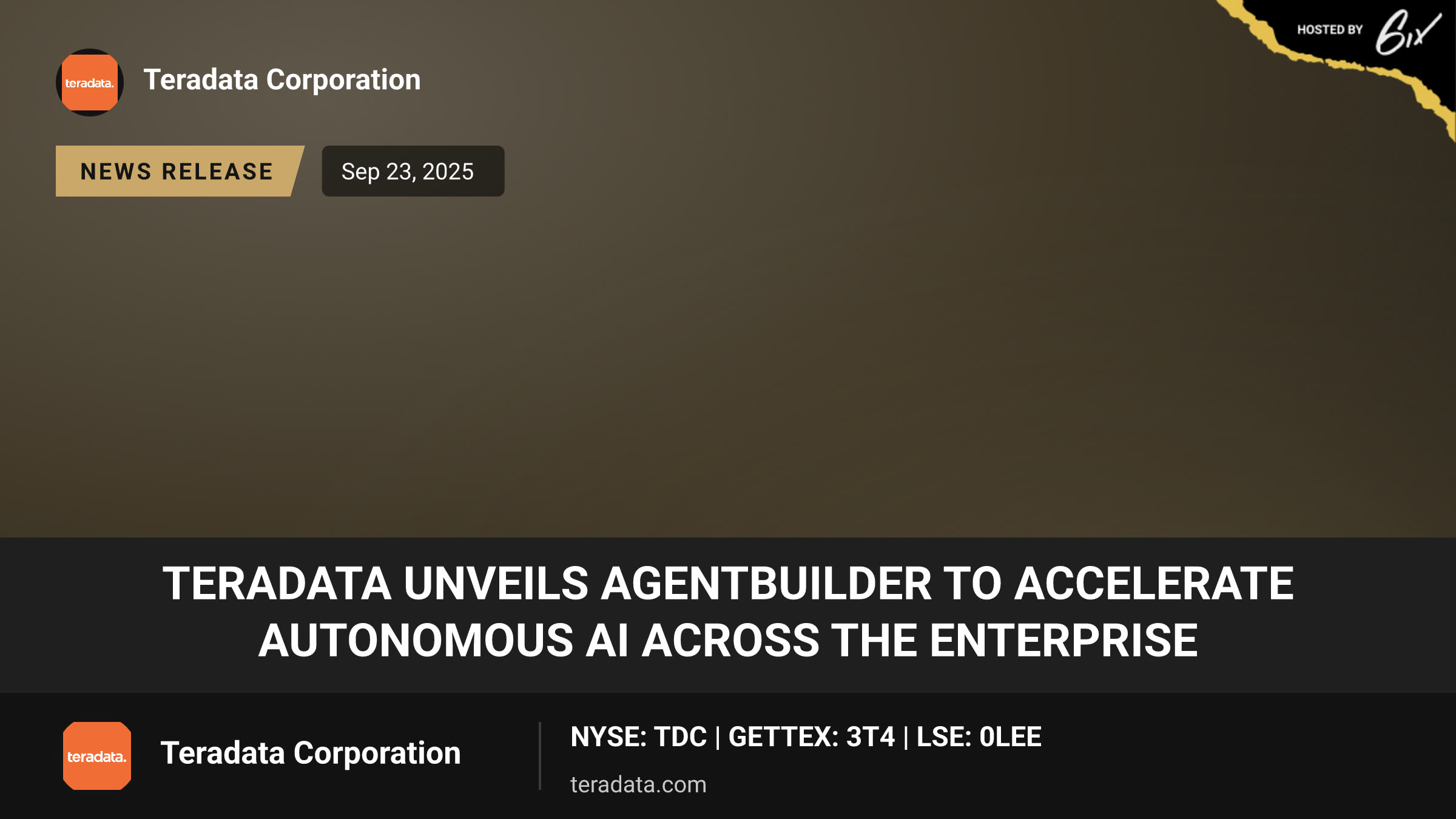 Teradata Unveils AgentBuilder to Accelerate Autonomous AI Across the Enterprise