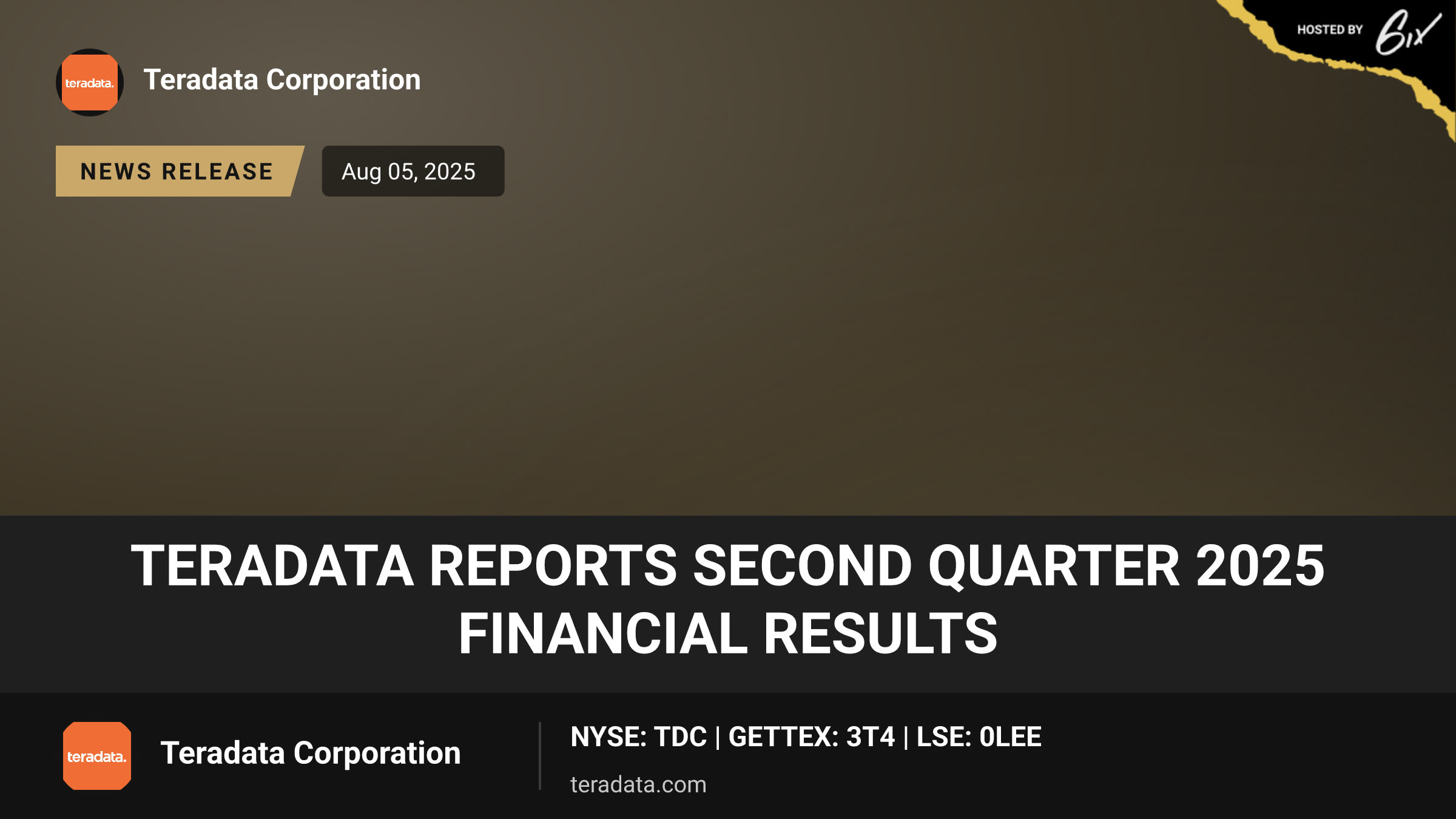 Teradata Reports Second Quarter 2025 Financial Results