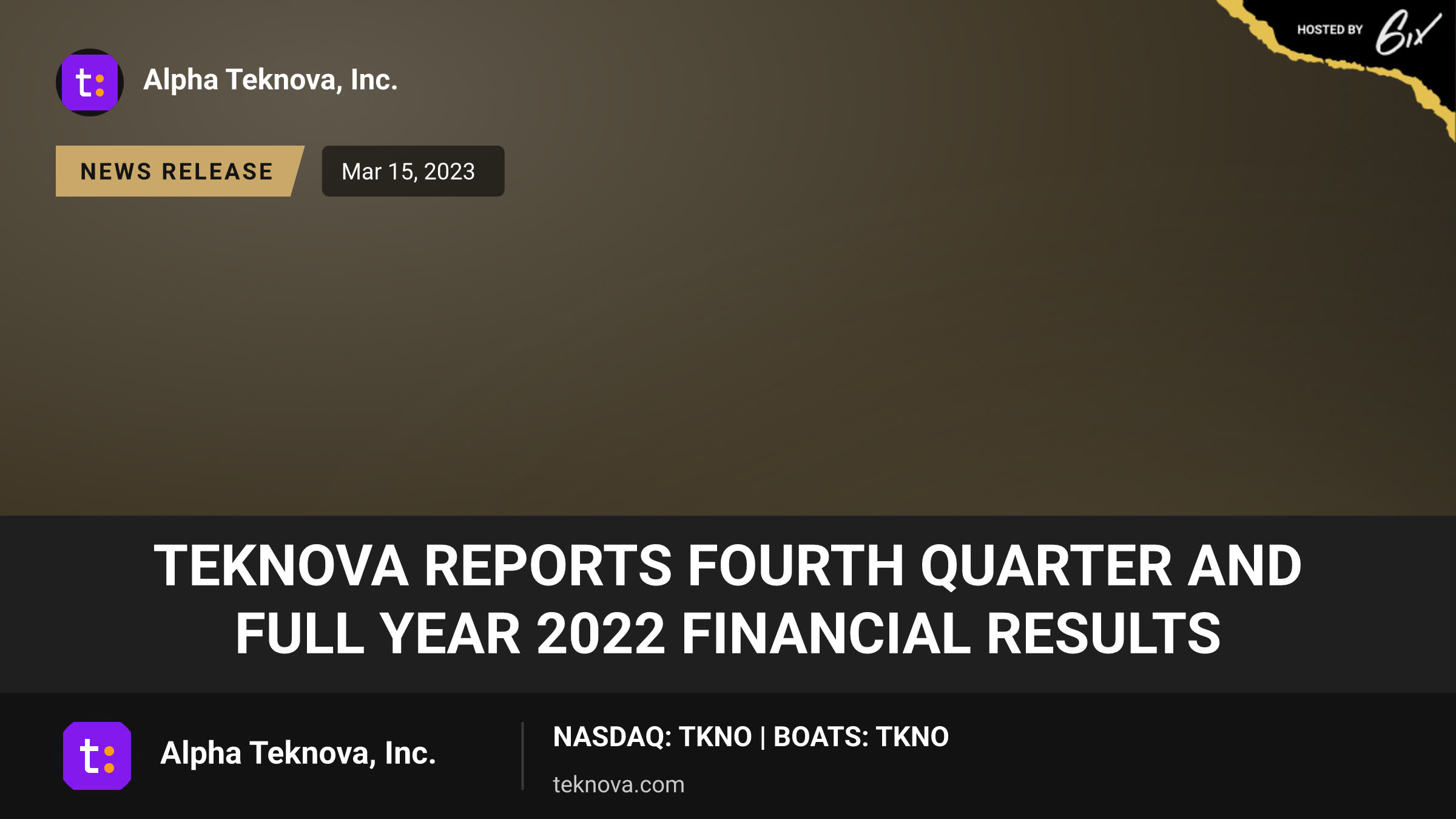 Teknova Reports Fourth Quarter and Full Year 2022 Financial Results