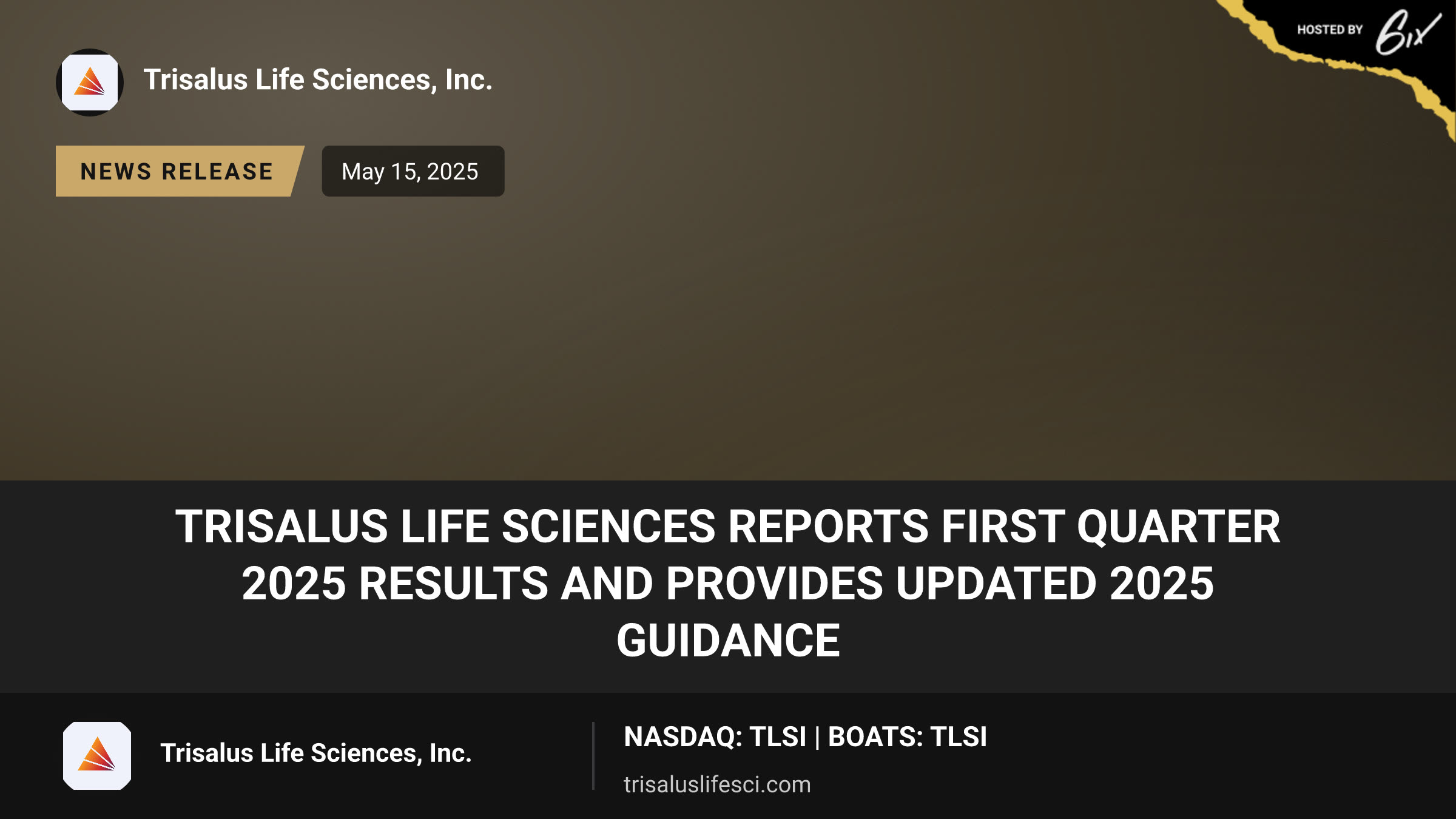 TriSalus Life Sciences Reports First Quarter 2025 Results and Provides Updated 2025 Guidance
