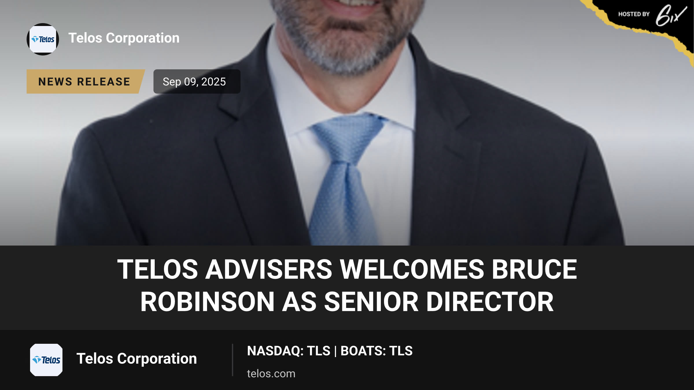 Telos Advisers Welcomes Bruce Robinson as Senior Director