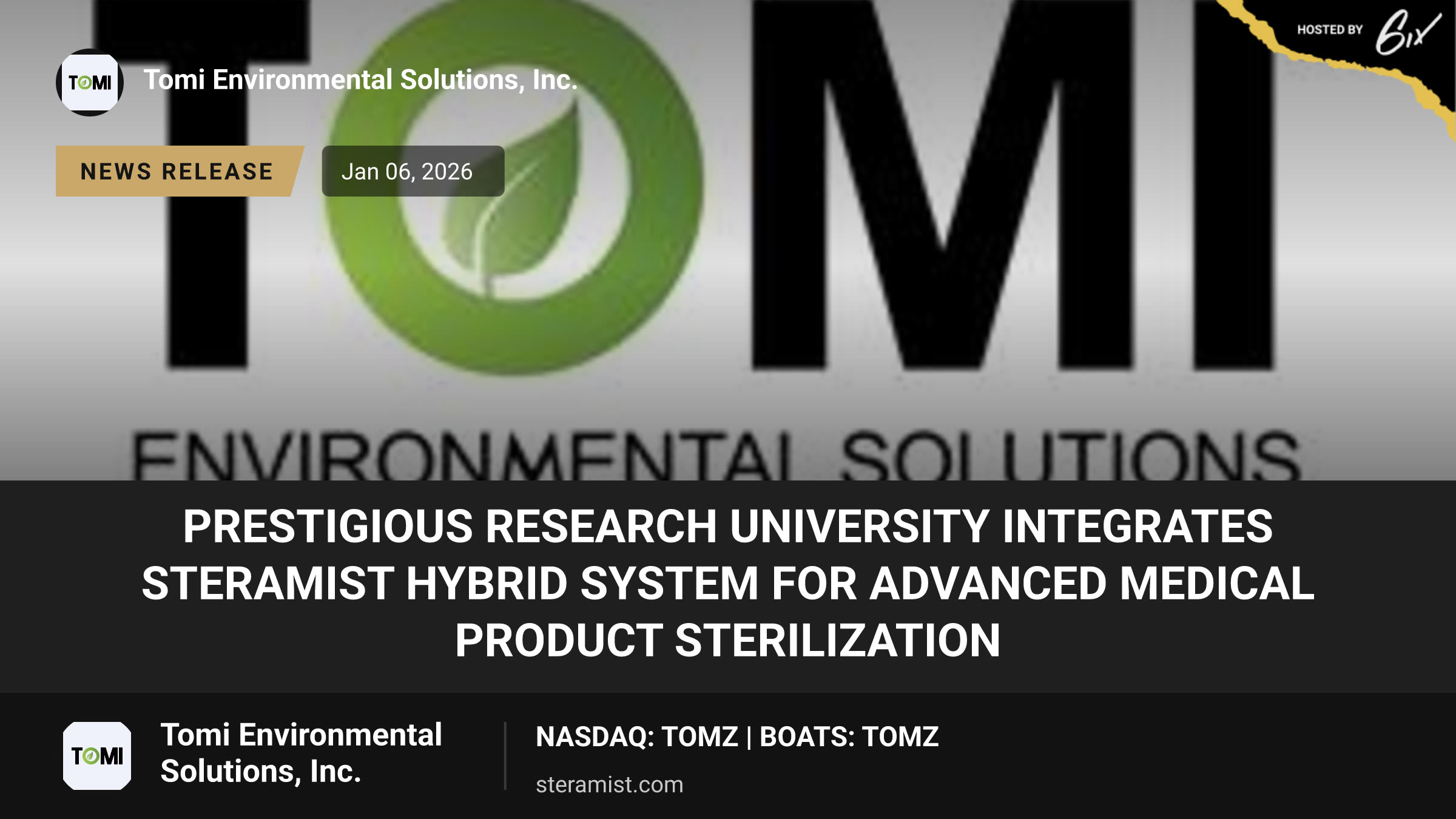 Prestigious Research University Integrates SteraMist Hybrid System for Advanced Medical Product Sterilization