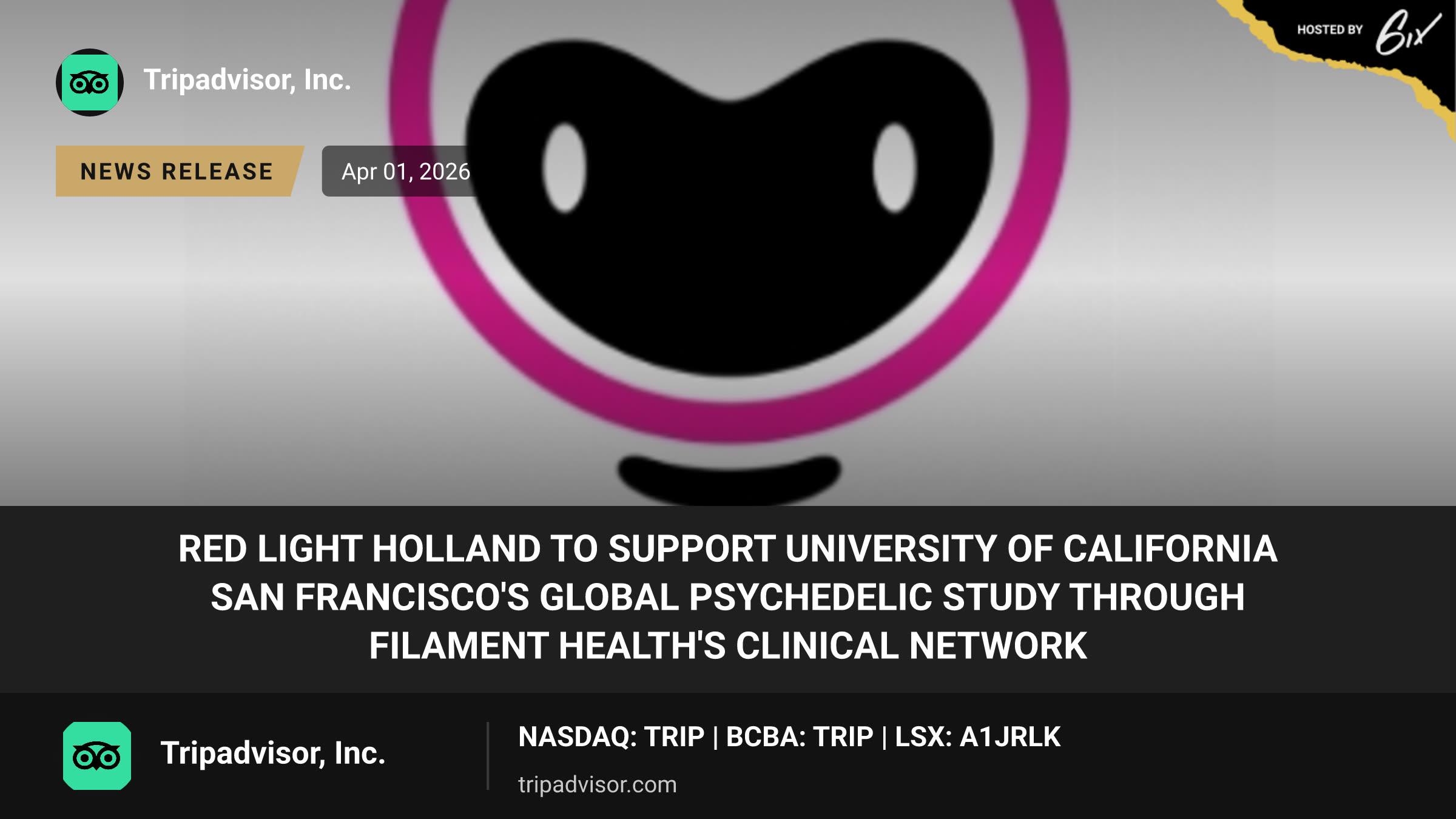 Red Light Holland to Support University of California San Francisco's Global Psychedelic Study Through Filament Health's Clinical Network