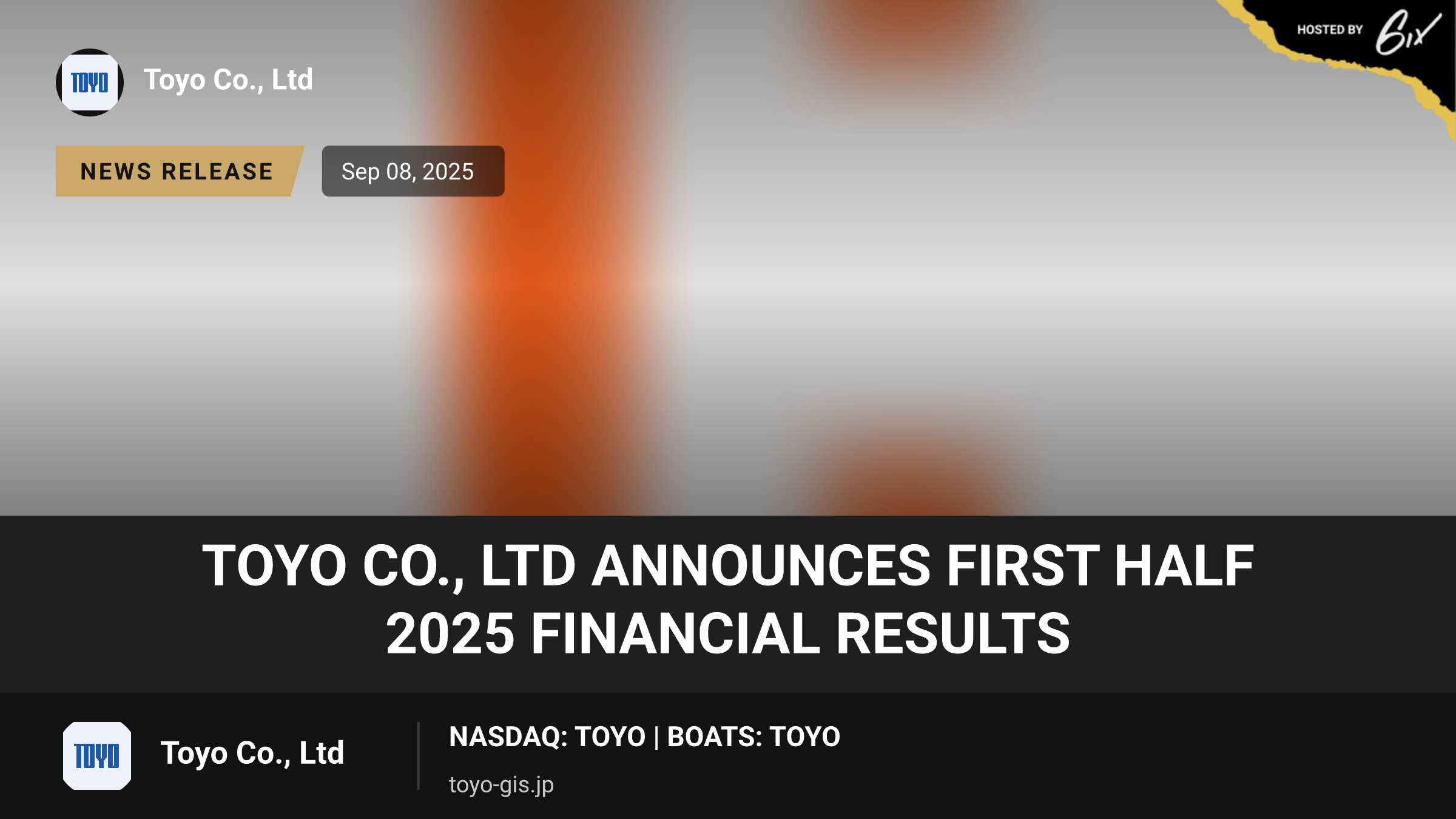 TOYO Co., Ltd Announces First Half 2025 Financial Results