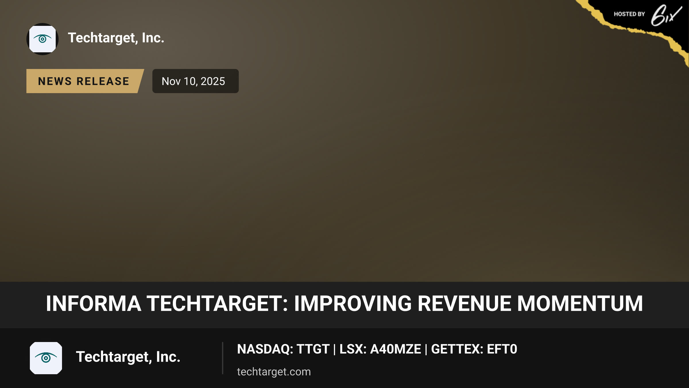Informa TechTarget: Improving Revenue Momentum