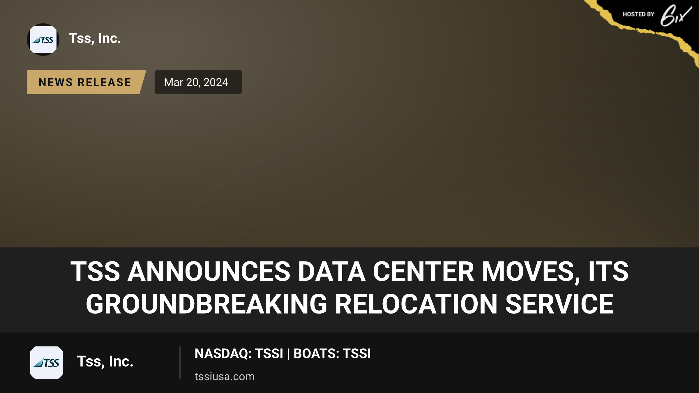TSS Announces Data Center Moves, Its Groundbreaking Relocation Service