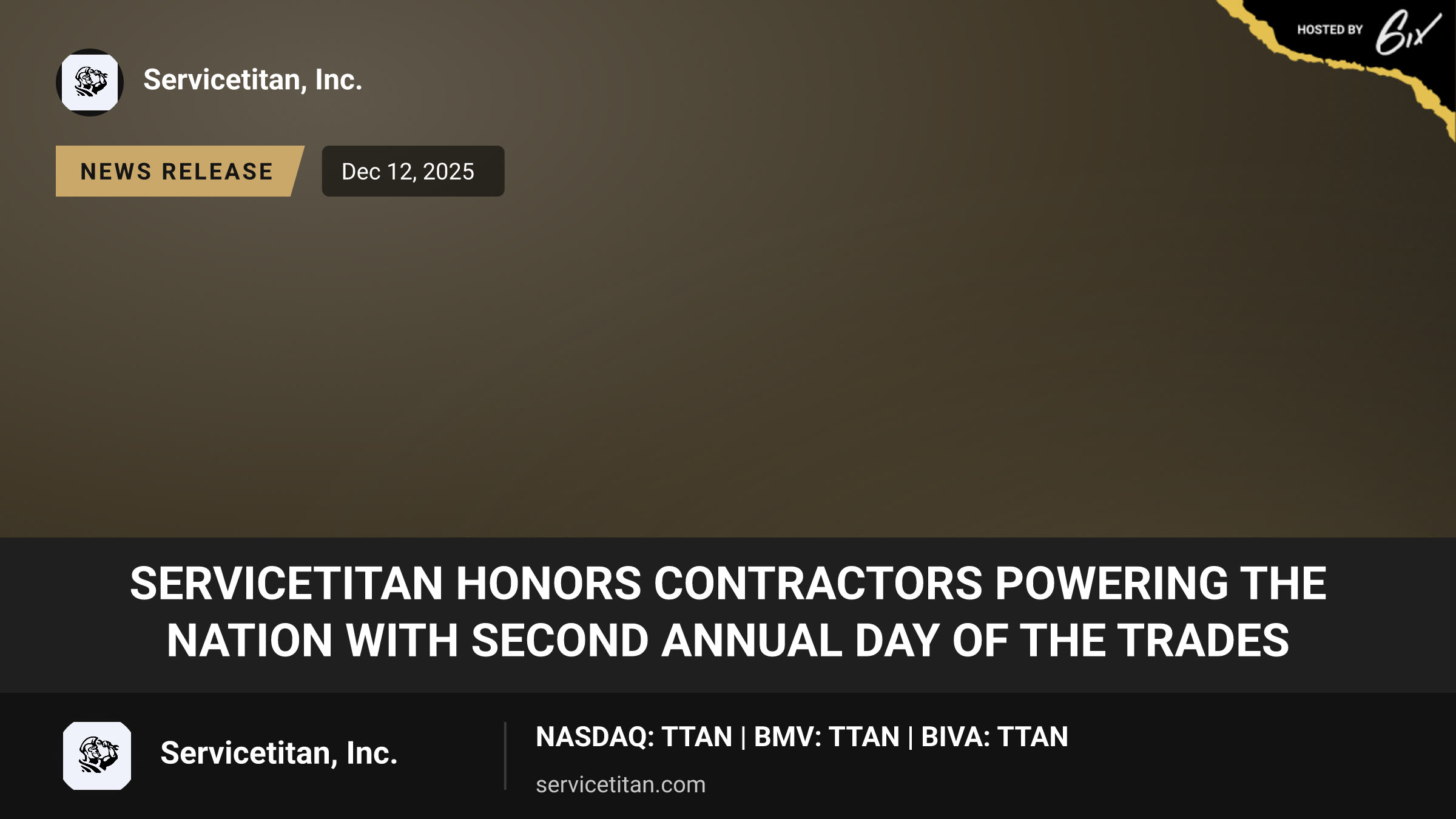 ServiceTitan Honors Contractors Powering the Nation with Second Annual Day of the Trades