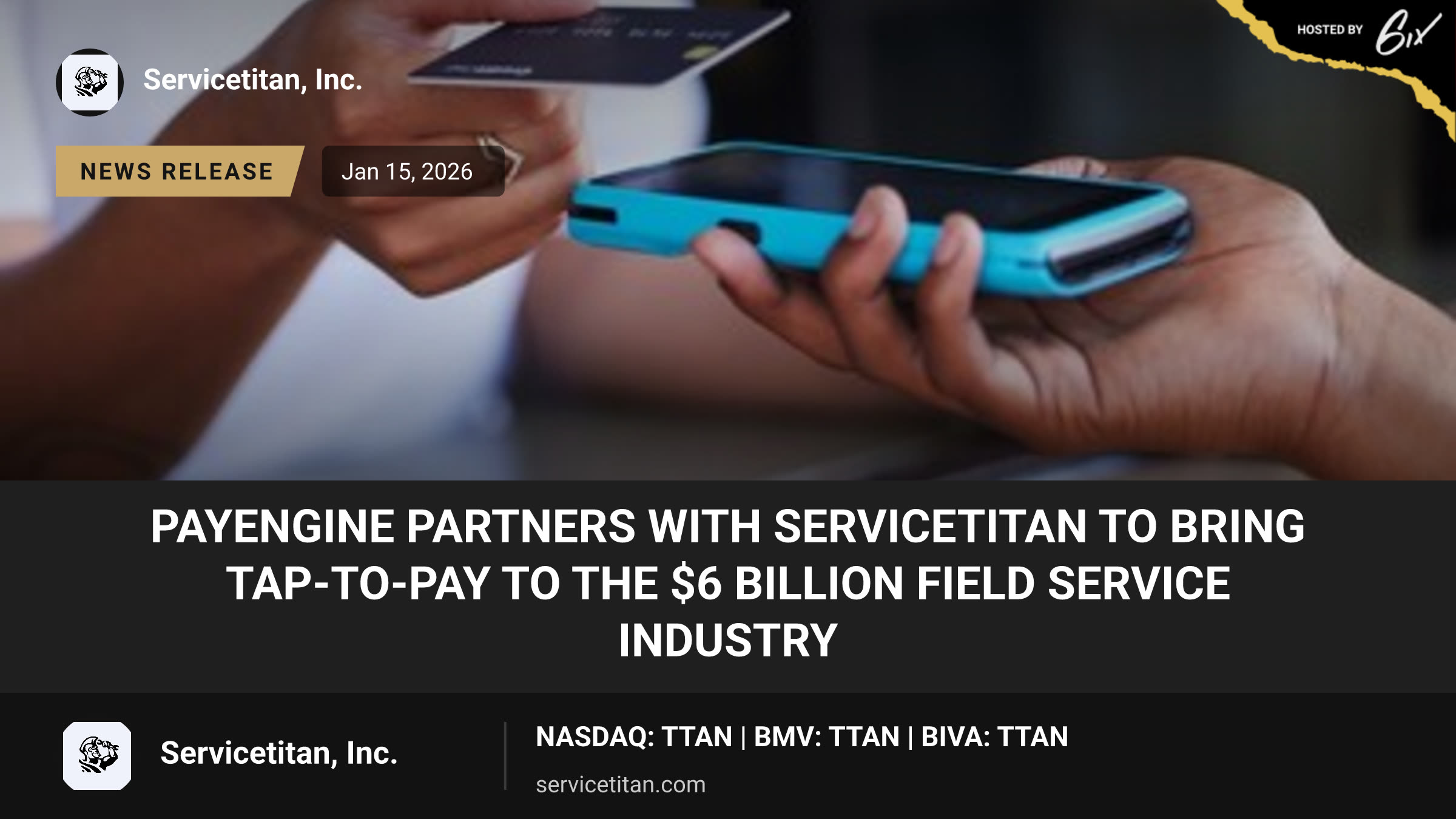 PayEngine partners with ServiceTitan to bring tap-to-pay to the $6 billion field service industry