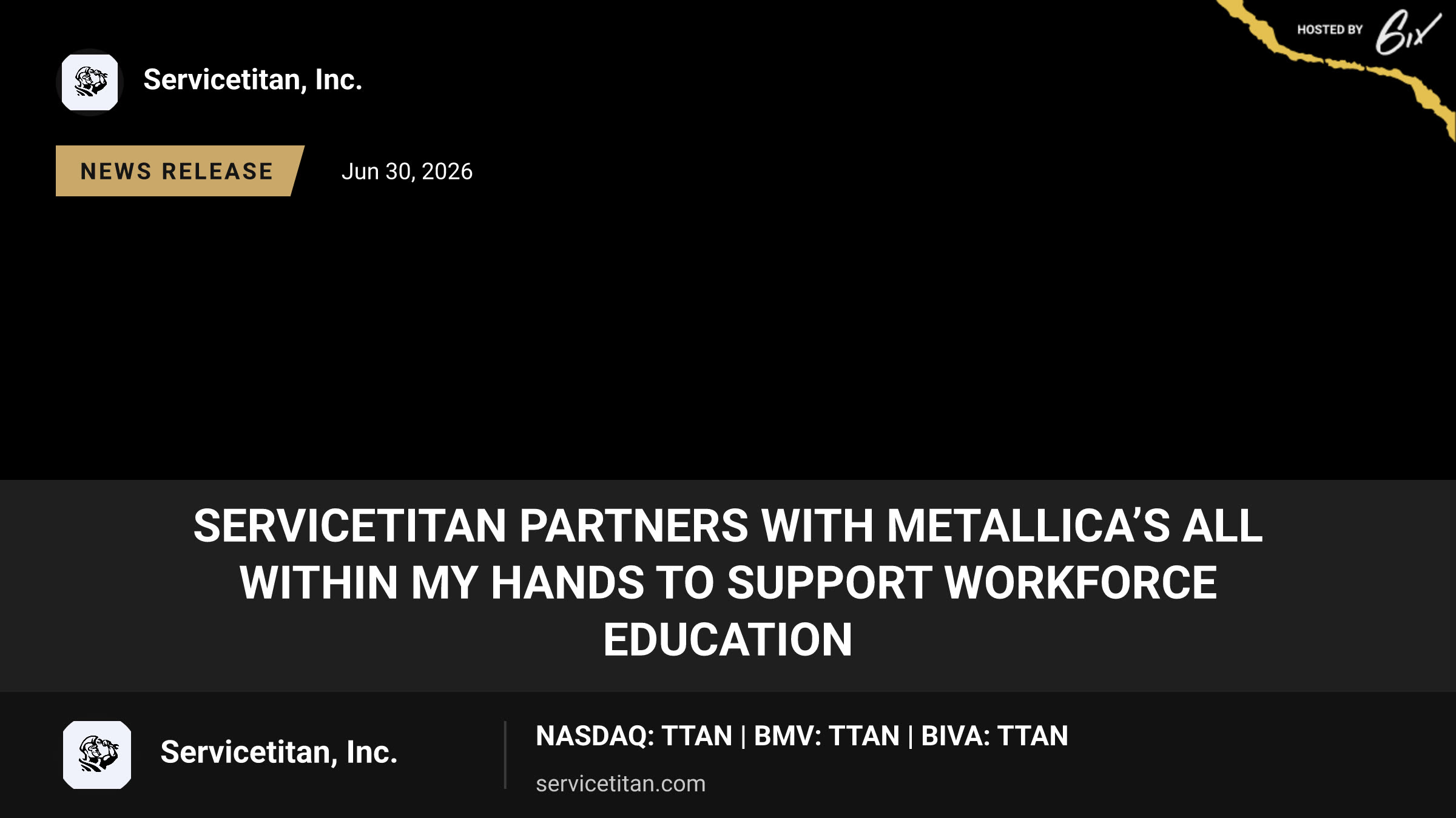 ServiceTitan Partners with Metallica’s All Within My Hands to Support Workforce Education