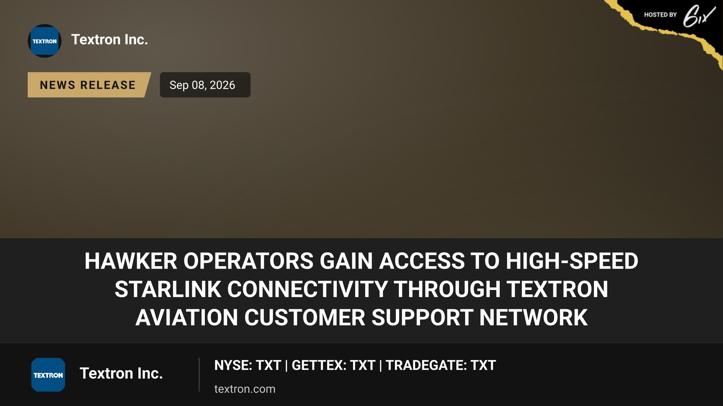Hawker Operators Gain Access to High-Speed Starlink Connectivity Through Textron Aviation Customer Support Network