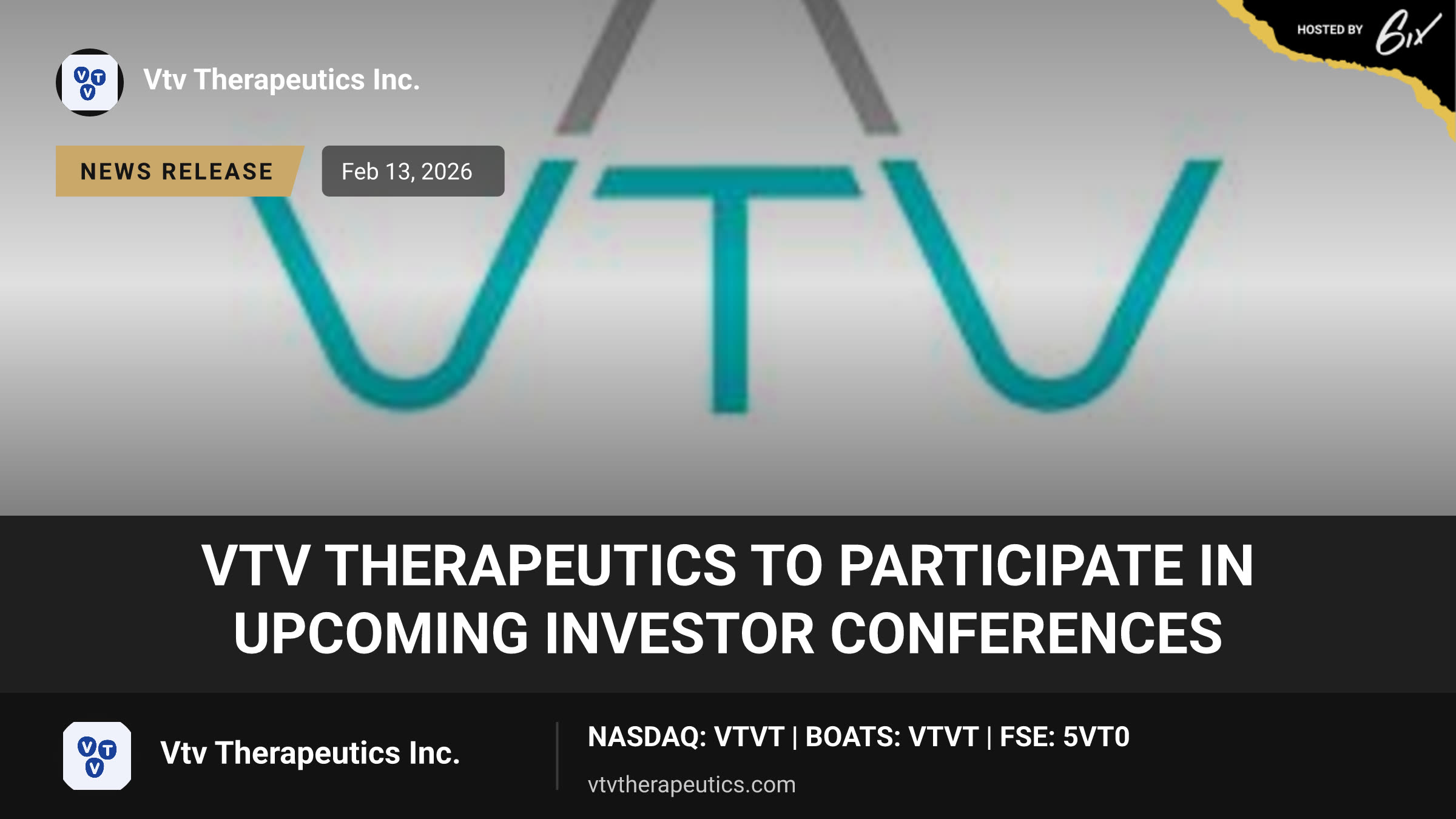 vTv Therapeutics to Participate in Upcoming Investor Conferences
