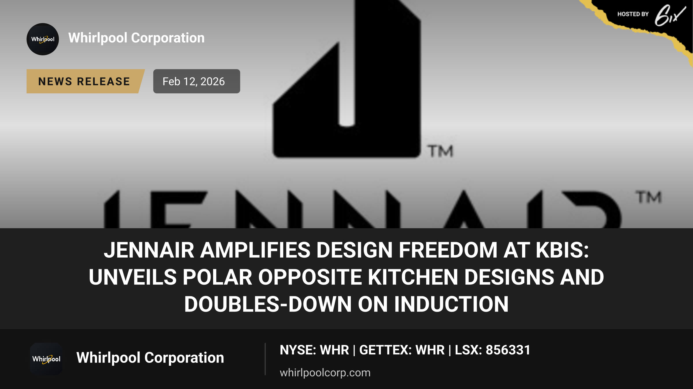 JENNAIR AMPLIFIES DESIGN FREEDOM AT KBIS: UNVEILS POLAR OPPOSITE KITCHEN DESIGNS AND DOUBLES-DOWN ON INDUCTION